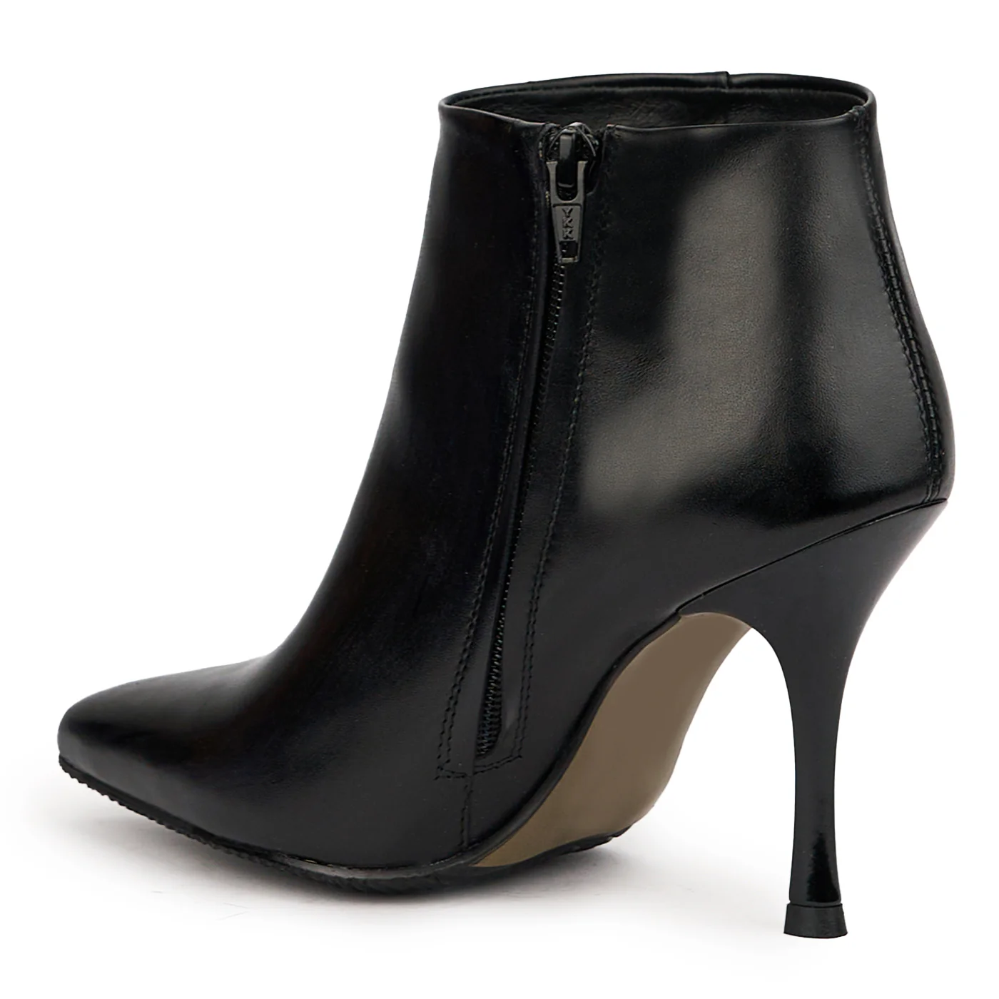 Botine dama din piele naturala neagra cu toc subtire 9.5 cm 14614 - Image 2