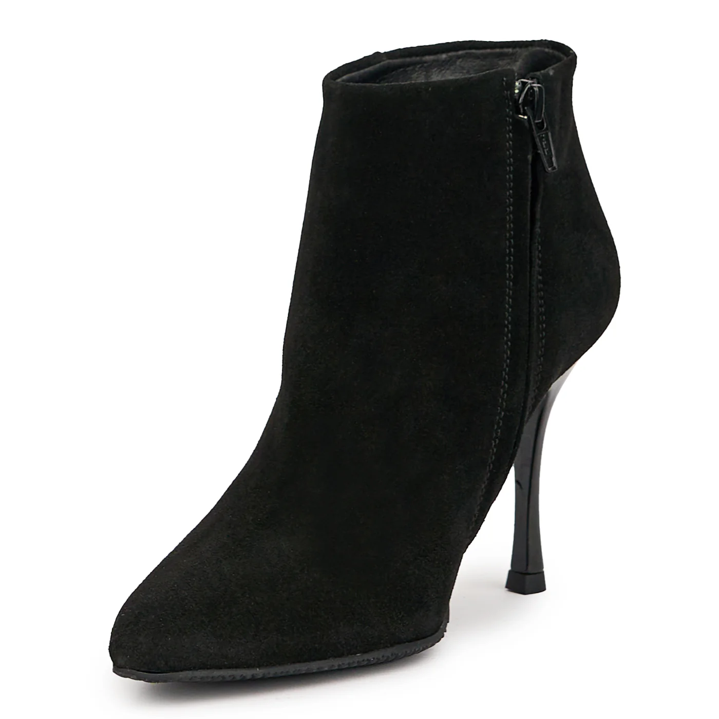 Botine dama din piele naturala neagra cu toc subtire 9.5 cm 14615 - Image 3