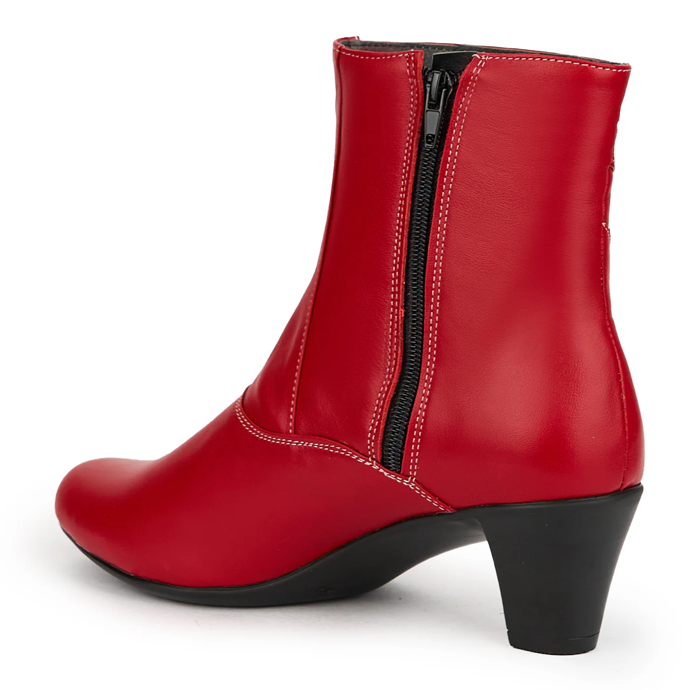Botine dama din piele naturala rosie 14969 - Image 2