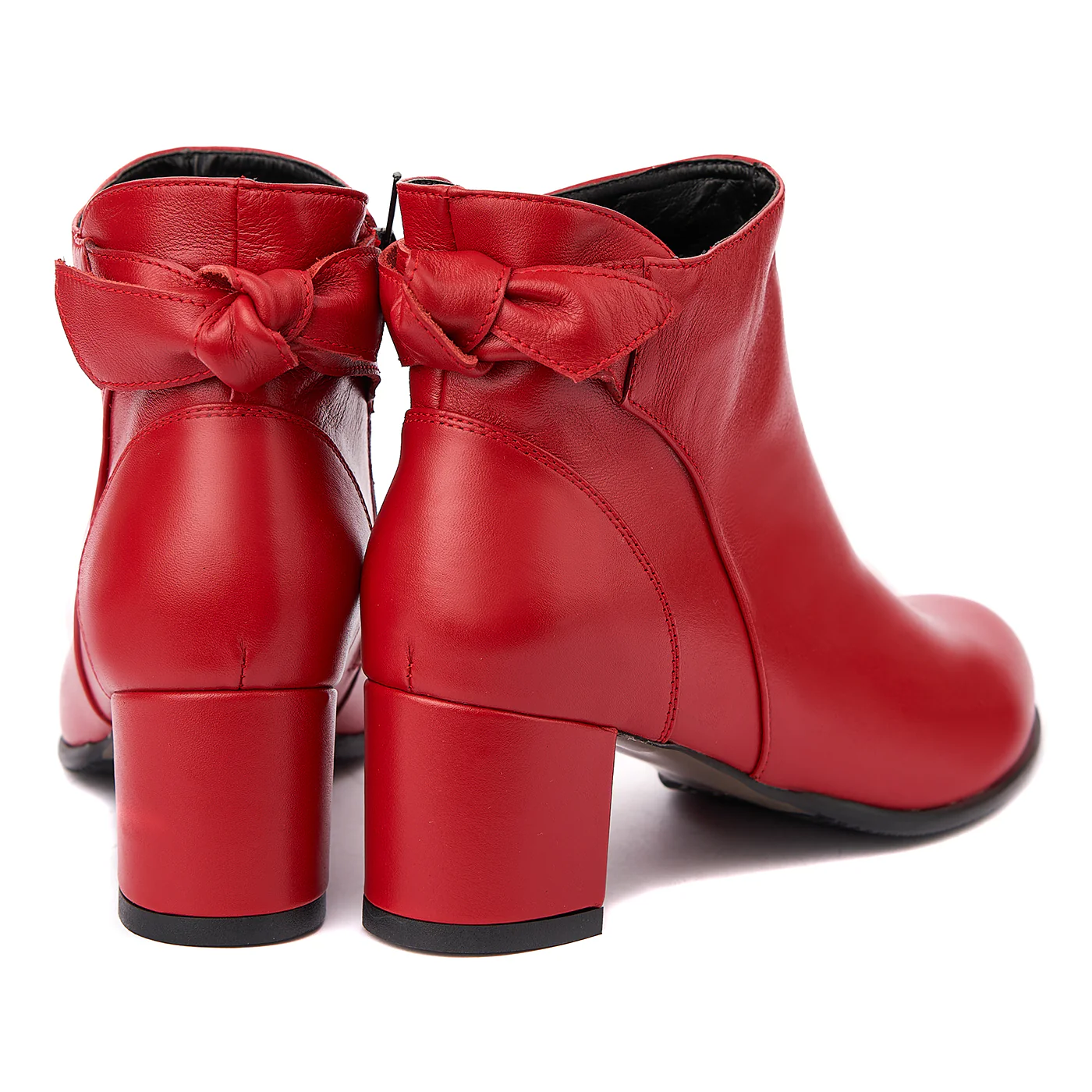 Botine dama din piele naturala rosie 6292 - Image 2