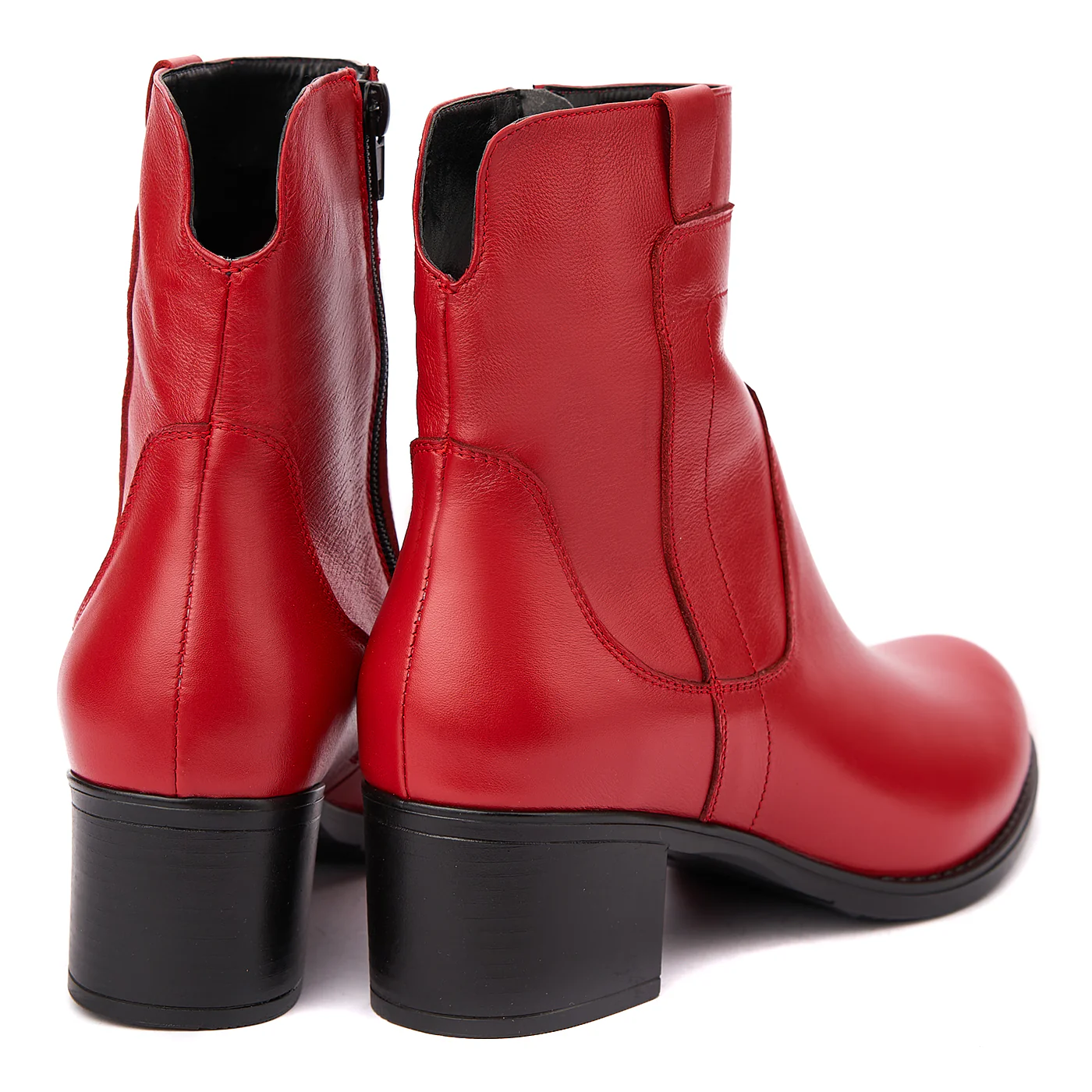 Botine dama din piele naturala rosie 6303 - Image 2