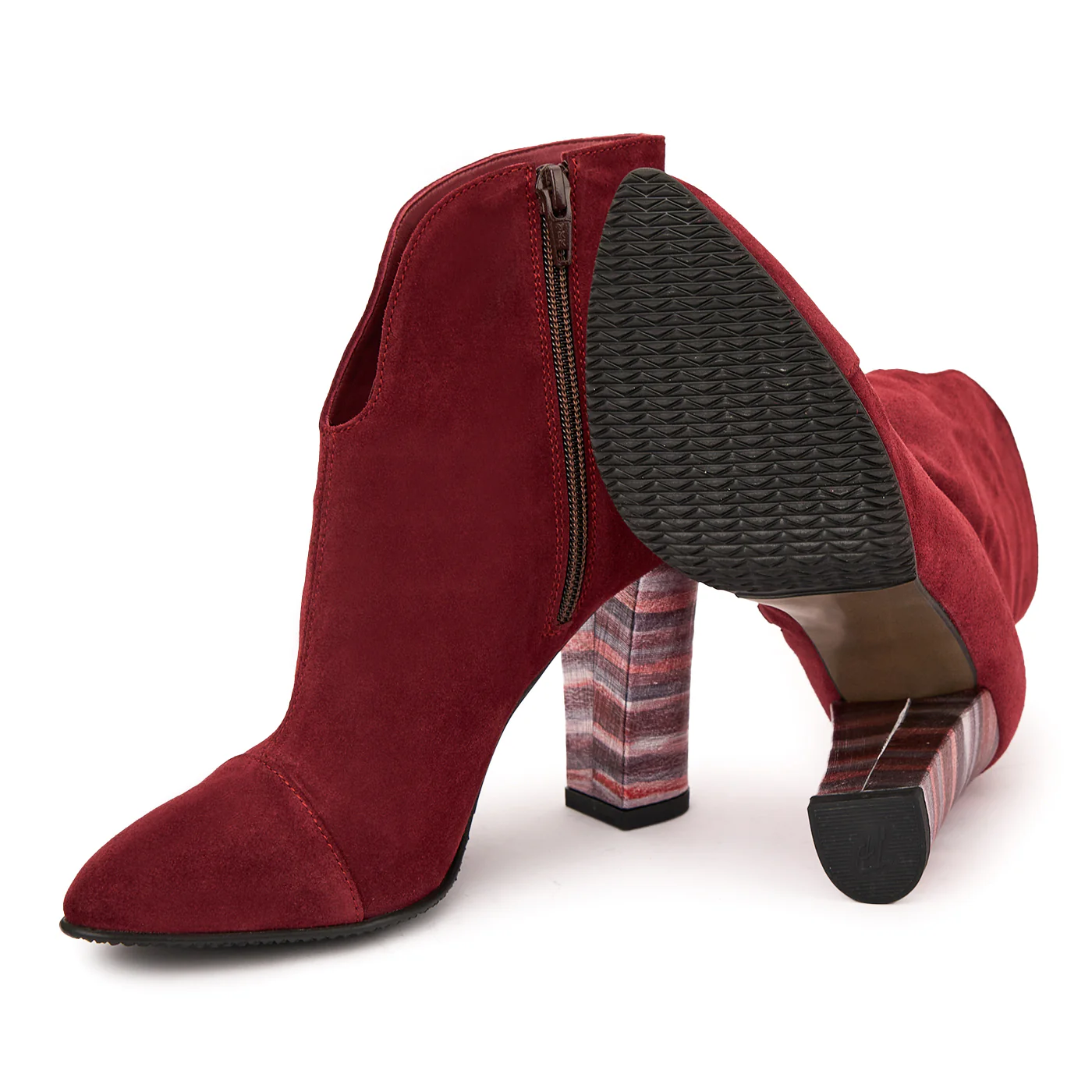 Botine dama din piele naturala visiniu 6349 - Image 3