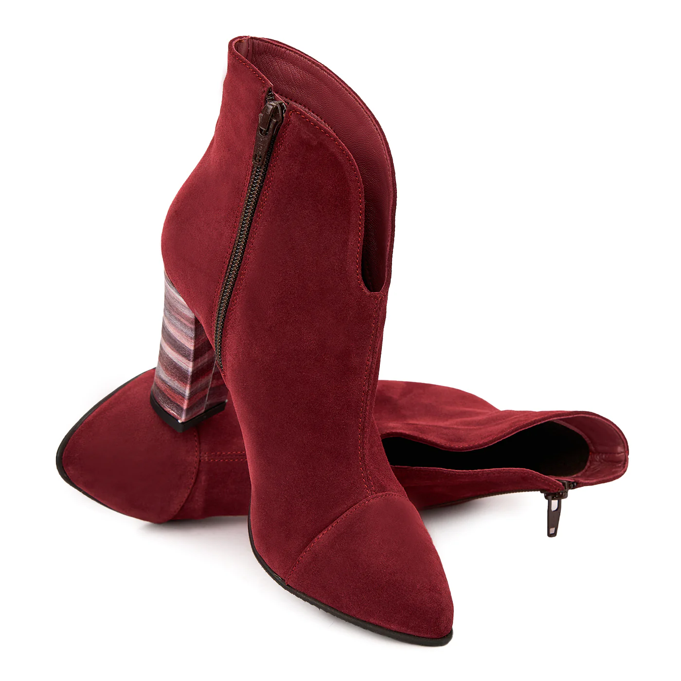 Botine dama din piele naturala visiniu 6349 - Image 4