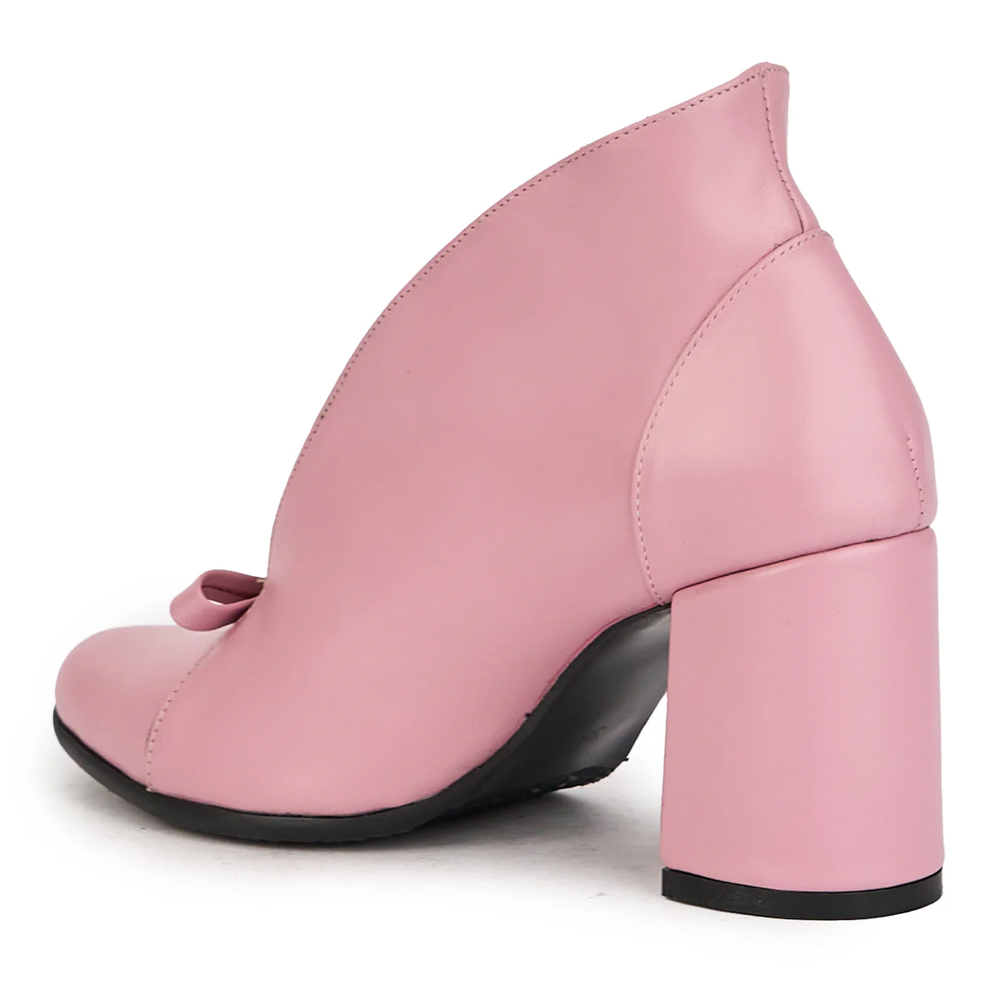 Botine dama din piele naturala roz-fucsia cu toc gros 7.5 cm 17277 - Image 2