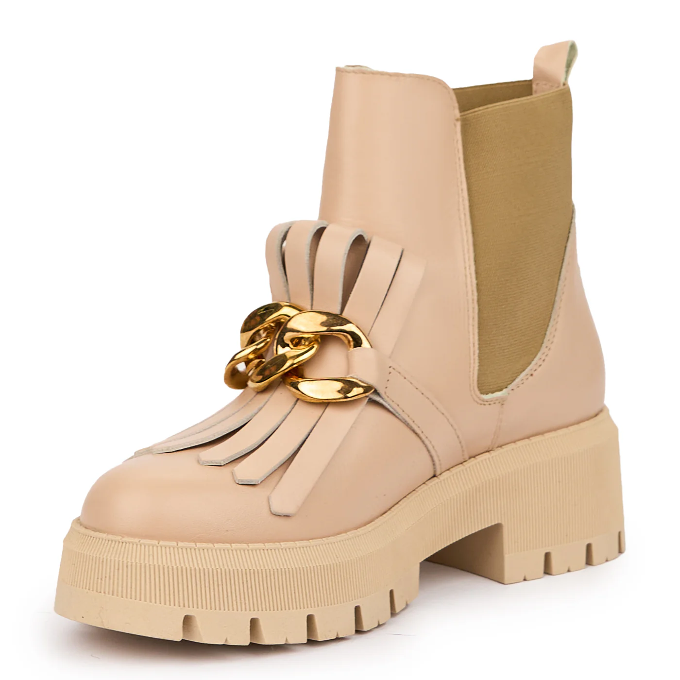 Botine dama din piele naturala roz - nude 14252 - Image 3