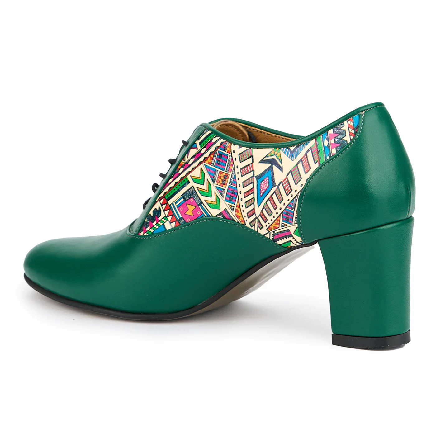Botine dama din piele naturala verde cu toc 6.5 cm 15169 - Image 2