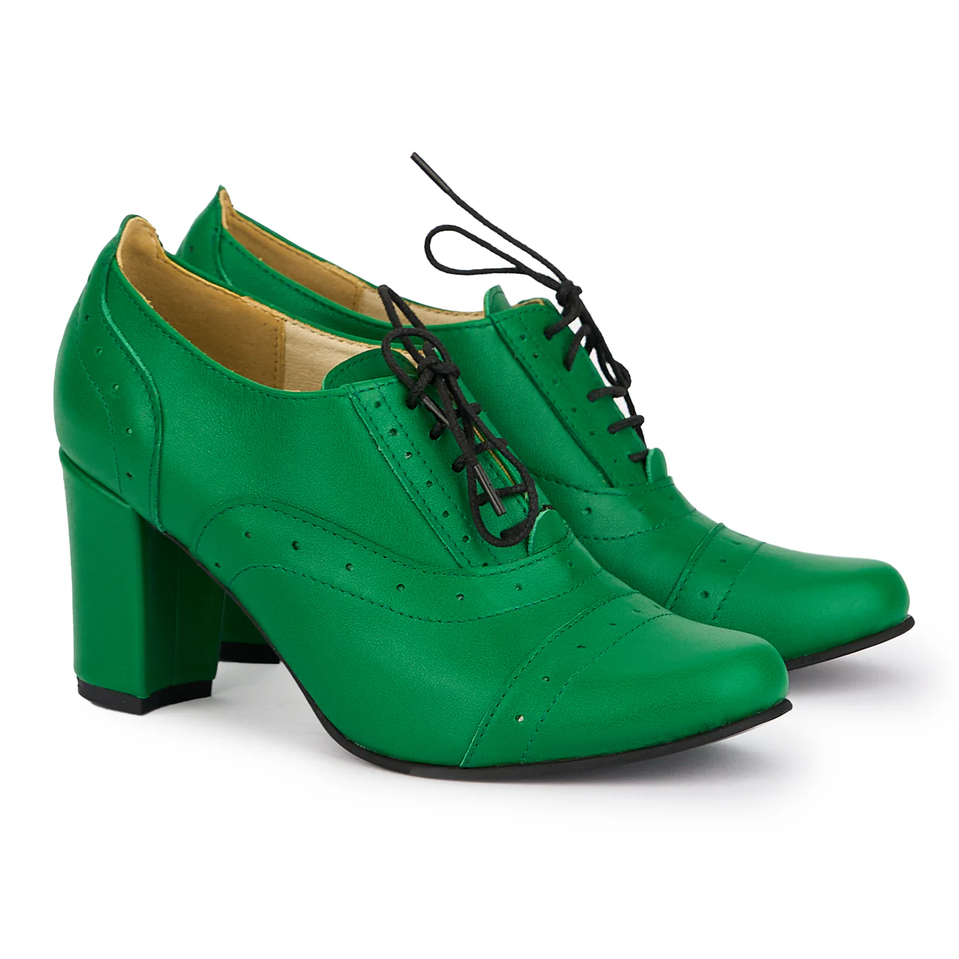 Botine dama din piele naturala verde cu toc gros 7.5 cm 16817 - Image 4