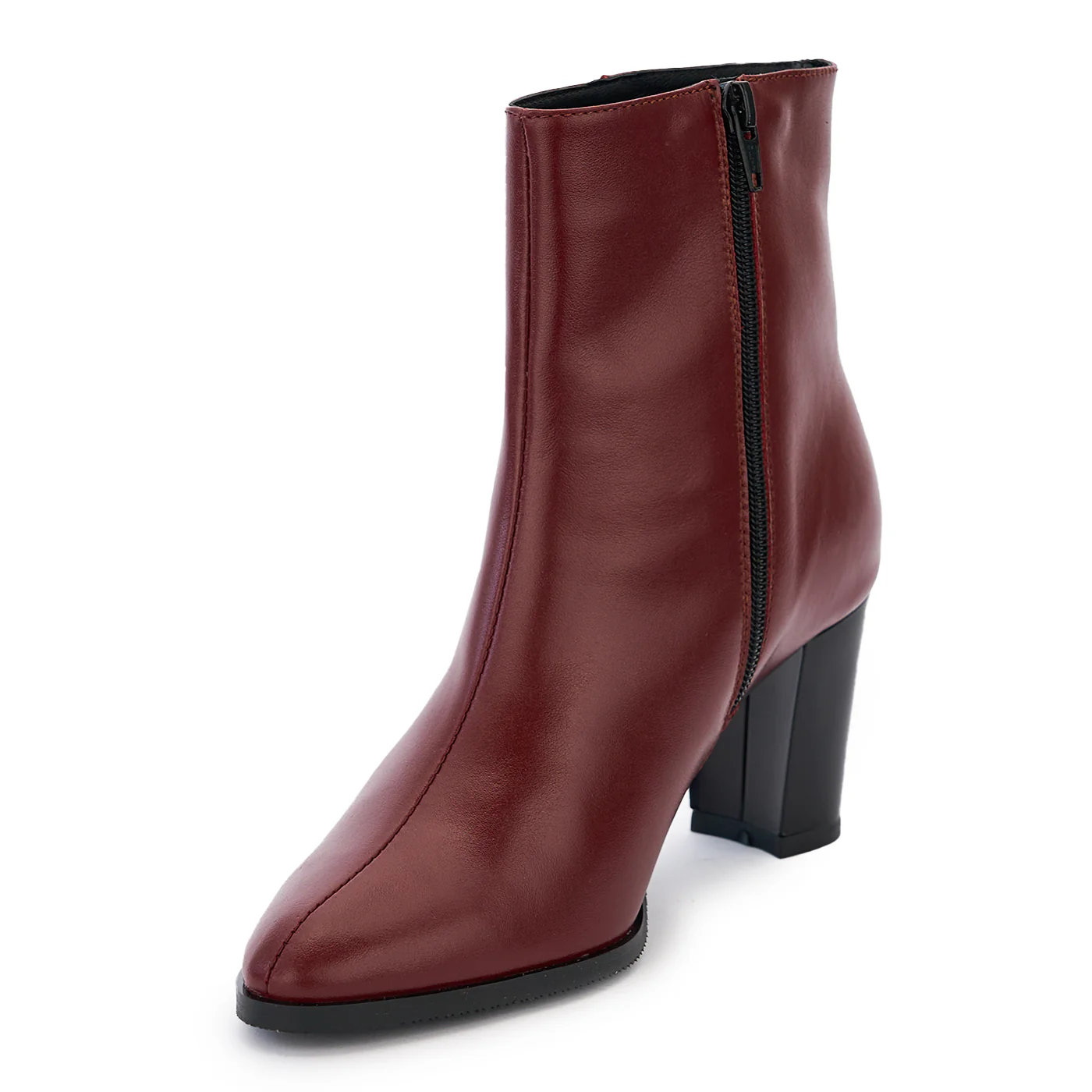 Botine dama din piele naturala visinie 14220 - Image 3