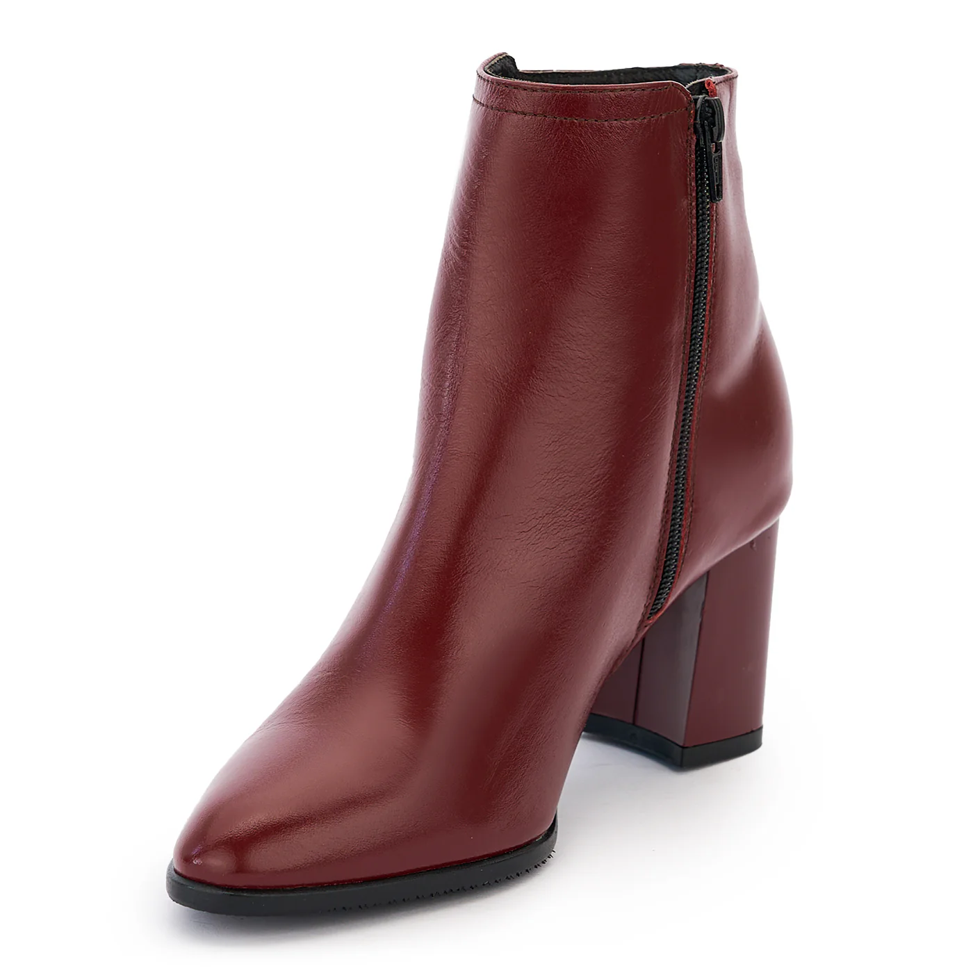 Botine dama din piele naturala visinie 14223 - Image 3