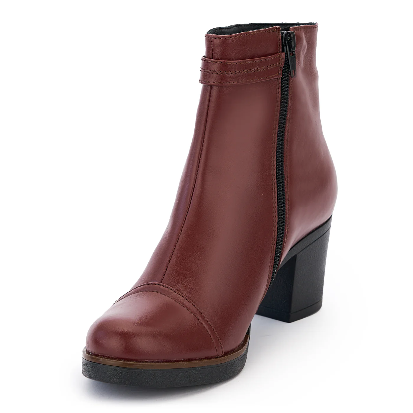 Botine dama din piele naturala visinie 14228 - Image 3