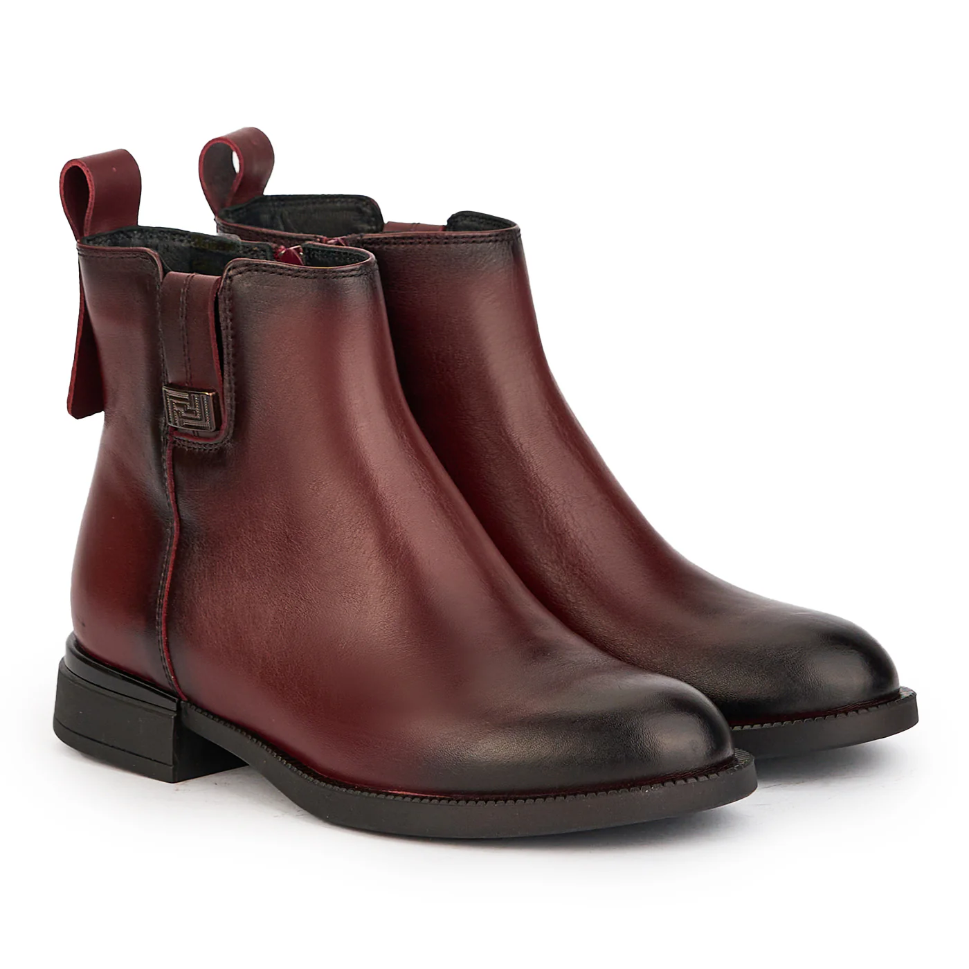 Botine dama din piele naturala visinie 17208 - Image 4