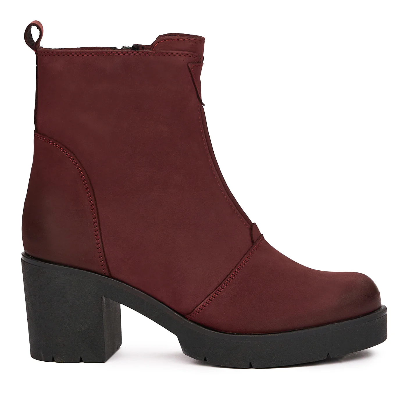 Botine dama din piele naturala visinie 3997