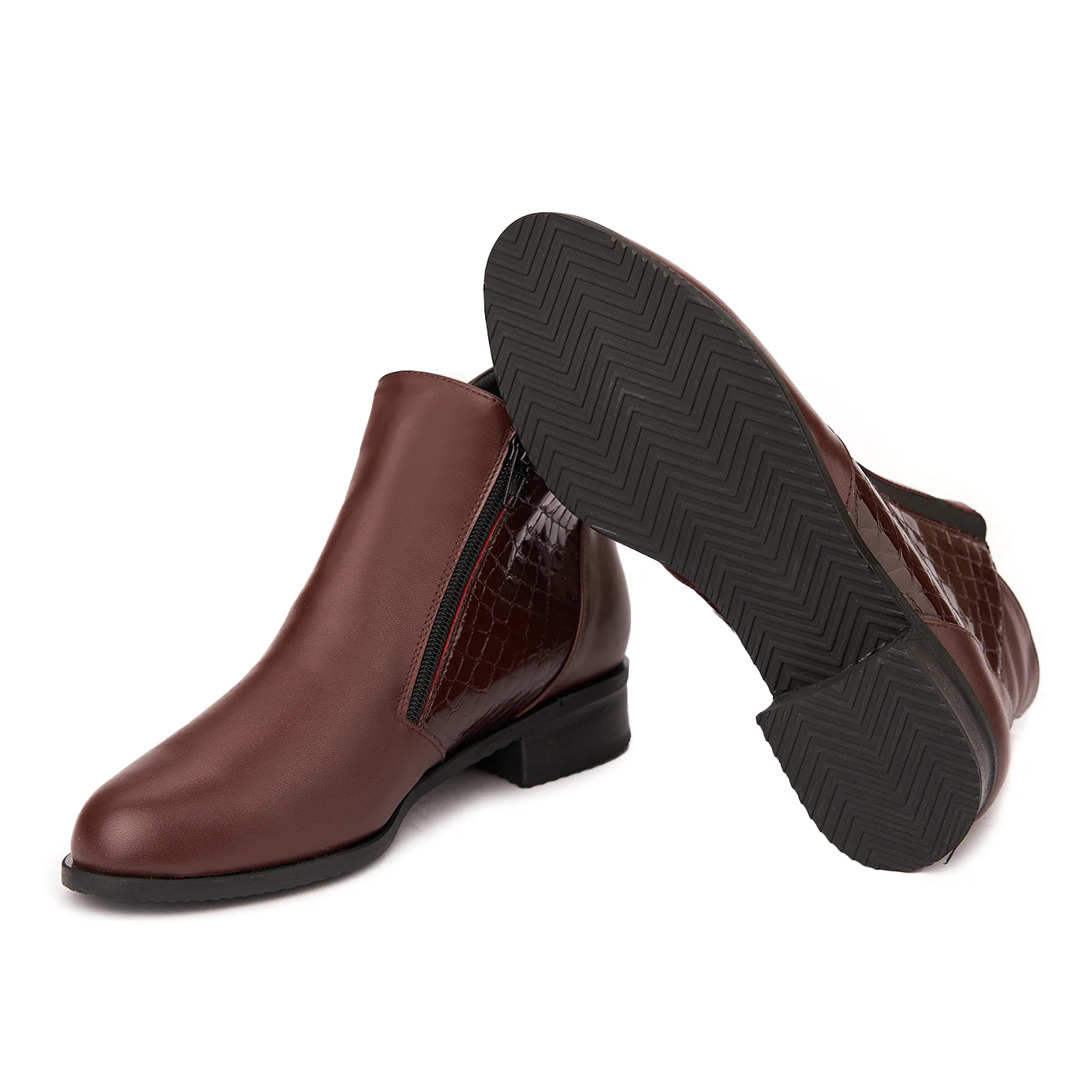 Botine dama din piele naturala visinie 6046 - Image 3