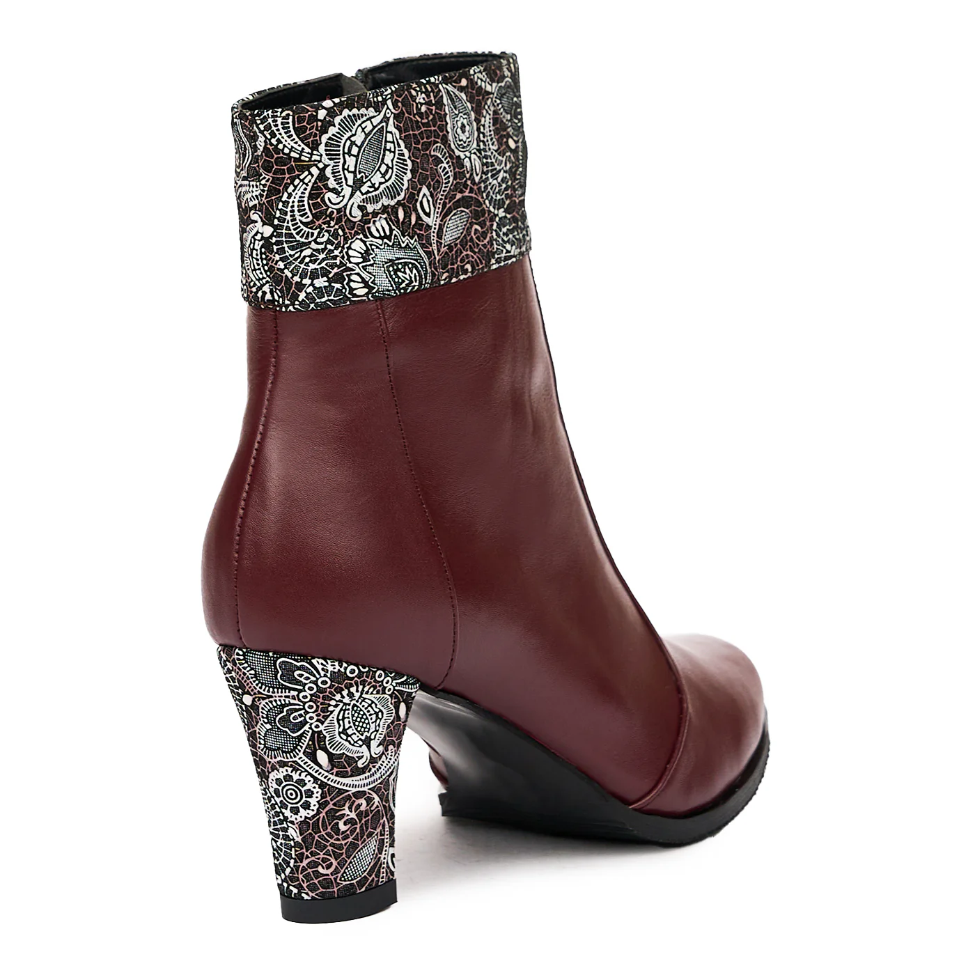 Botine dama din piele naturala visinie 6706 - Image 2