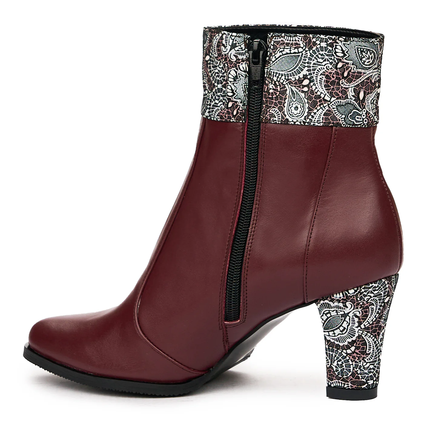Botine dama din piele naturala visinie 6706 - Image 3