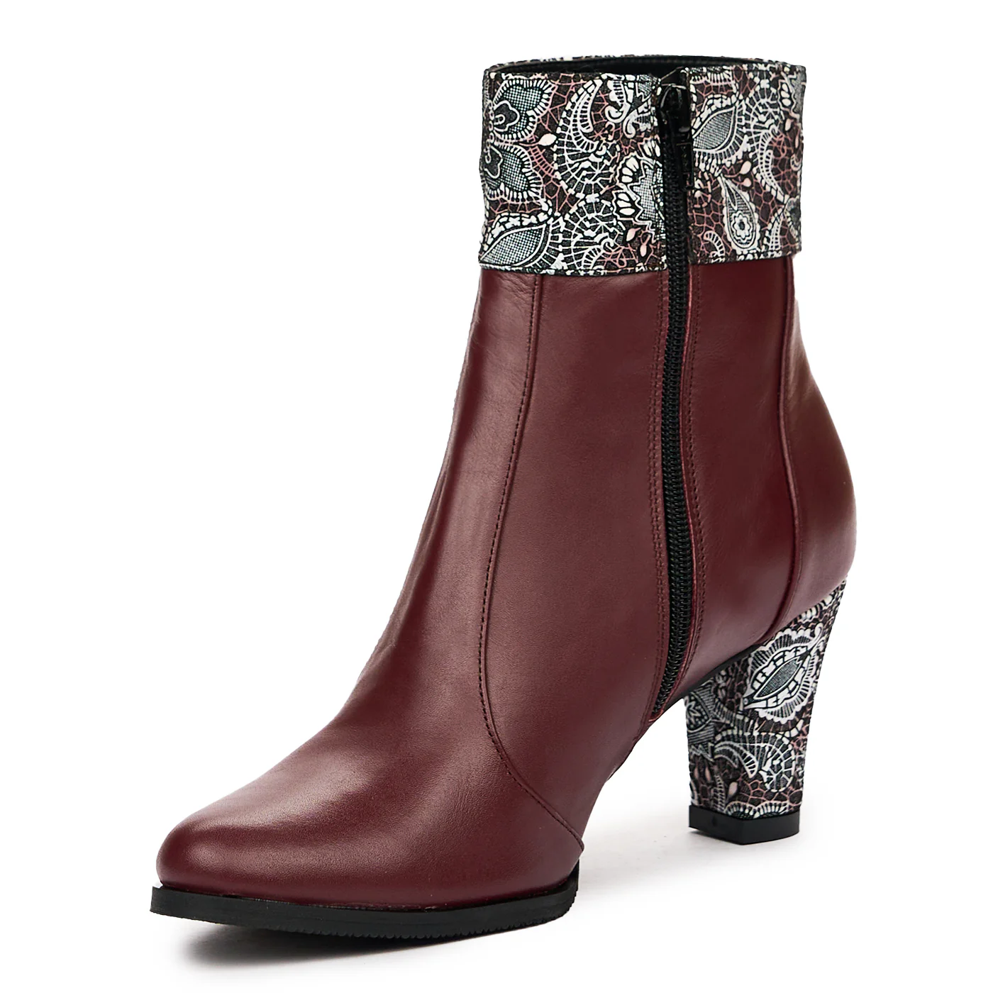 Botine dama din piele naturala visinie 6706 - Image 4
