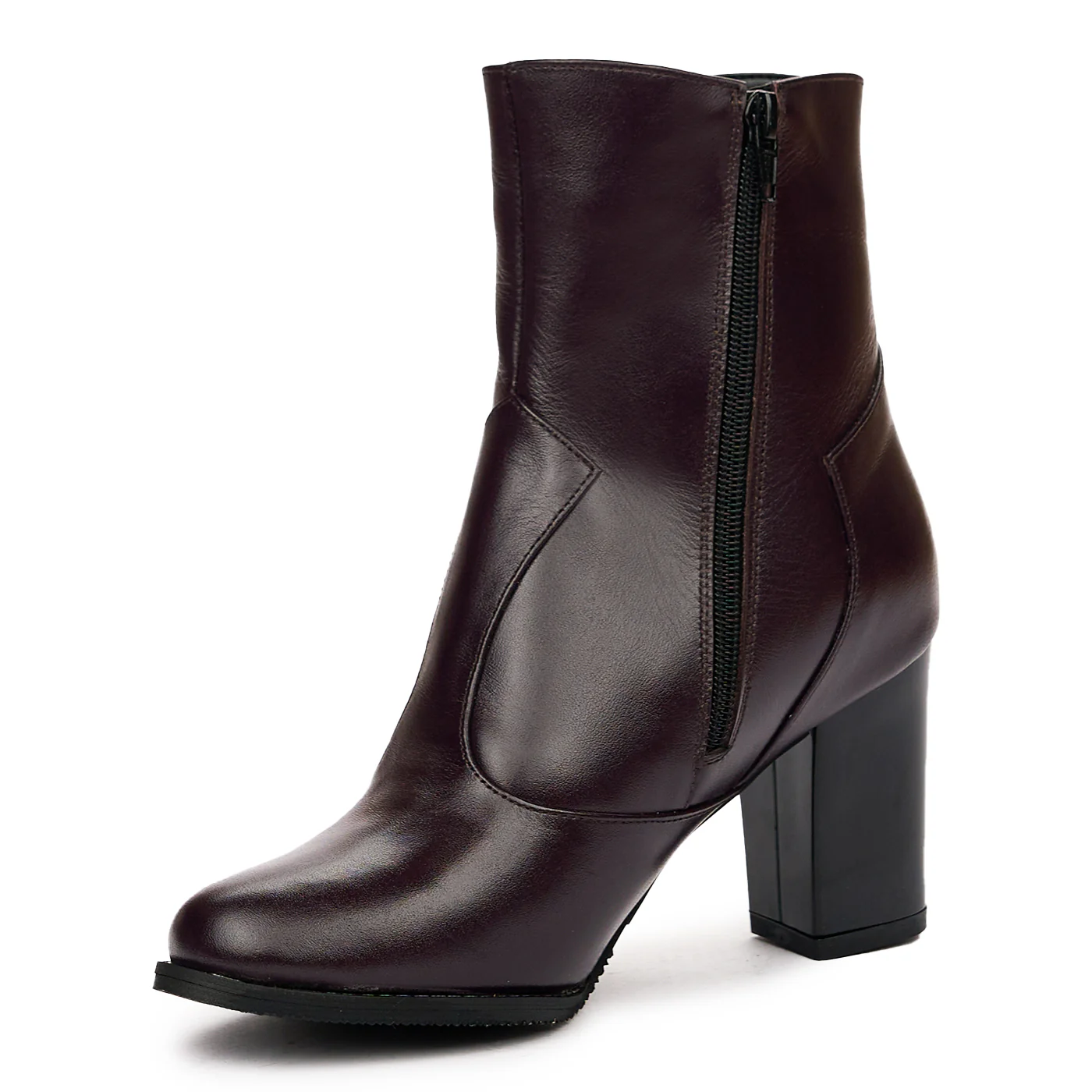 Botine dama din piele naturala visinie 6707 - Image 4