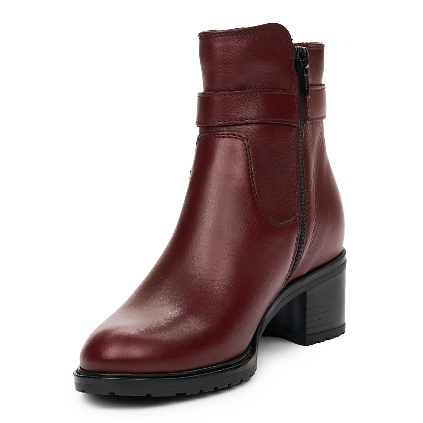 Botine Dama din Piele Naturala Visinie 8298 - Image 4