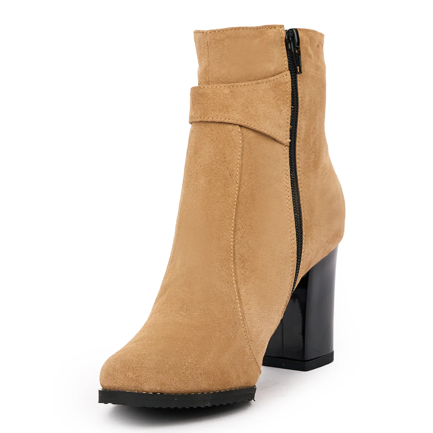 Botine Dama Elegante Piele Naturala Toc 8 Cm Bej 6606 - Image 4