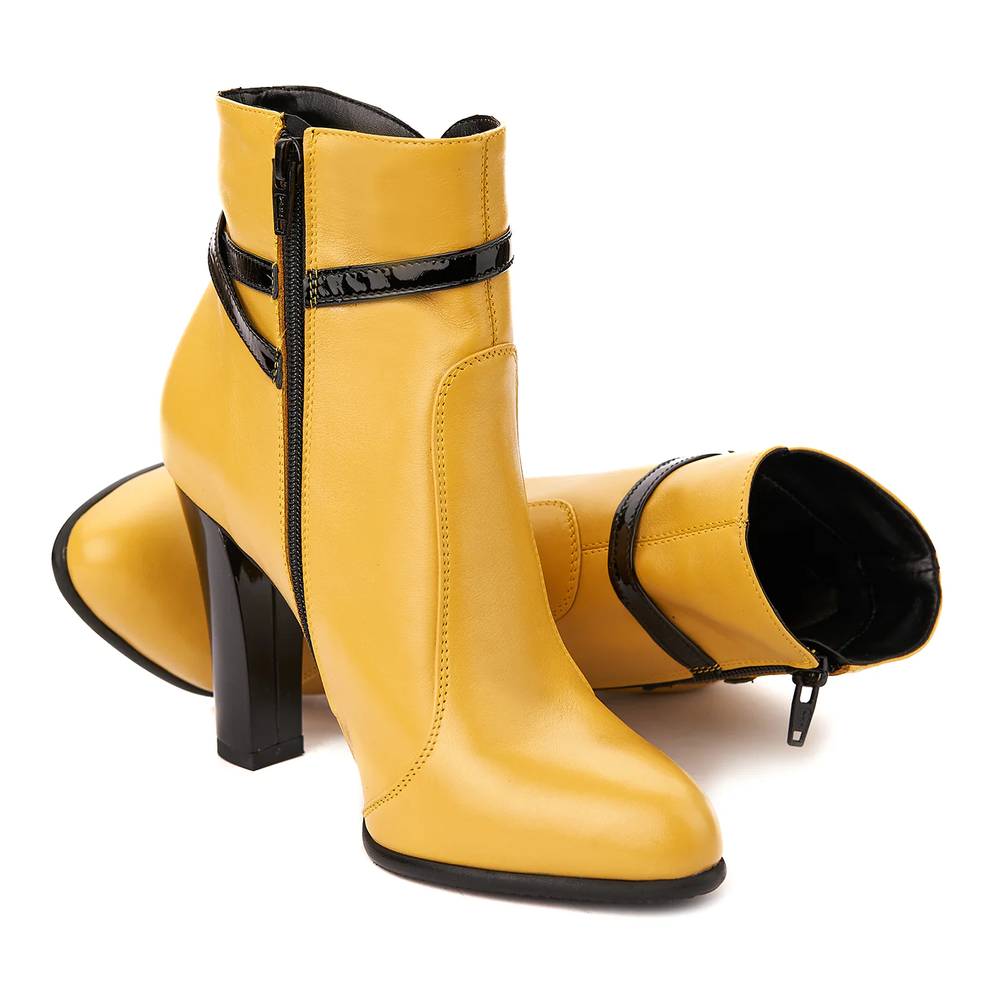 Botine dama galbene din piele naturala 6190 - Image 4