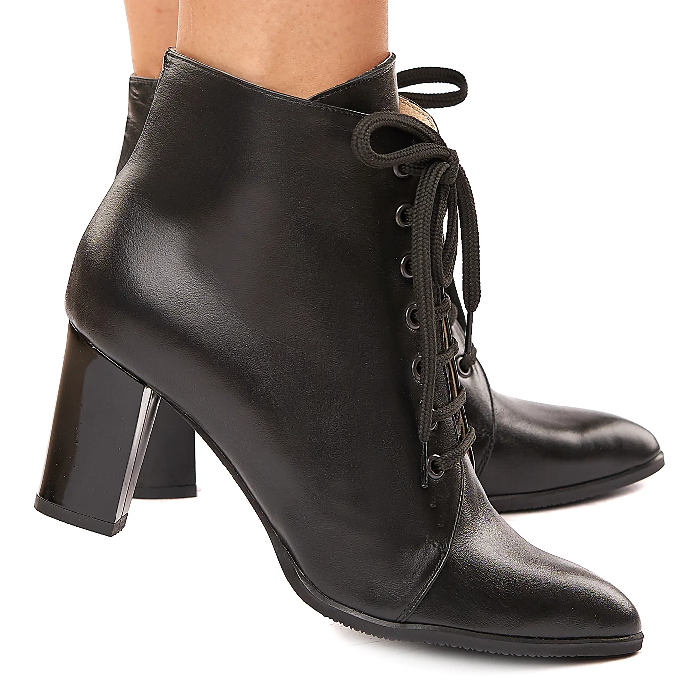 Botine dama negre din piele naturala 6133