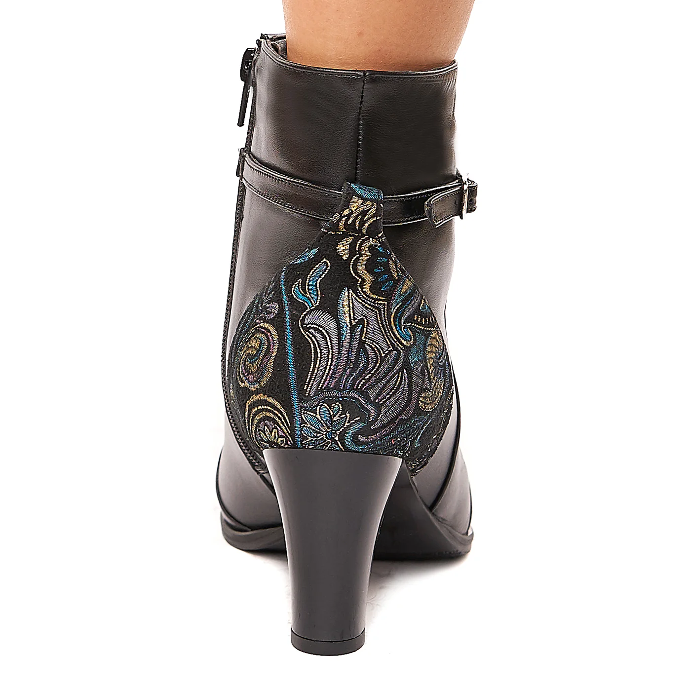 Botine dama negre din piele naturala 6135 - Image 4