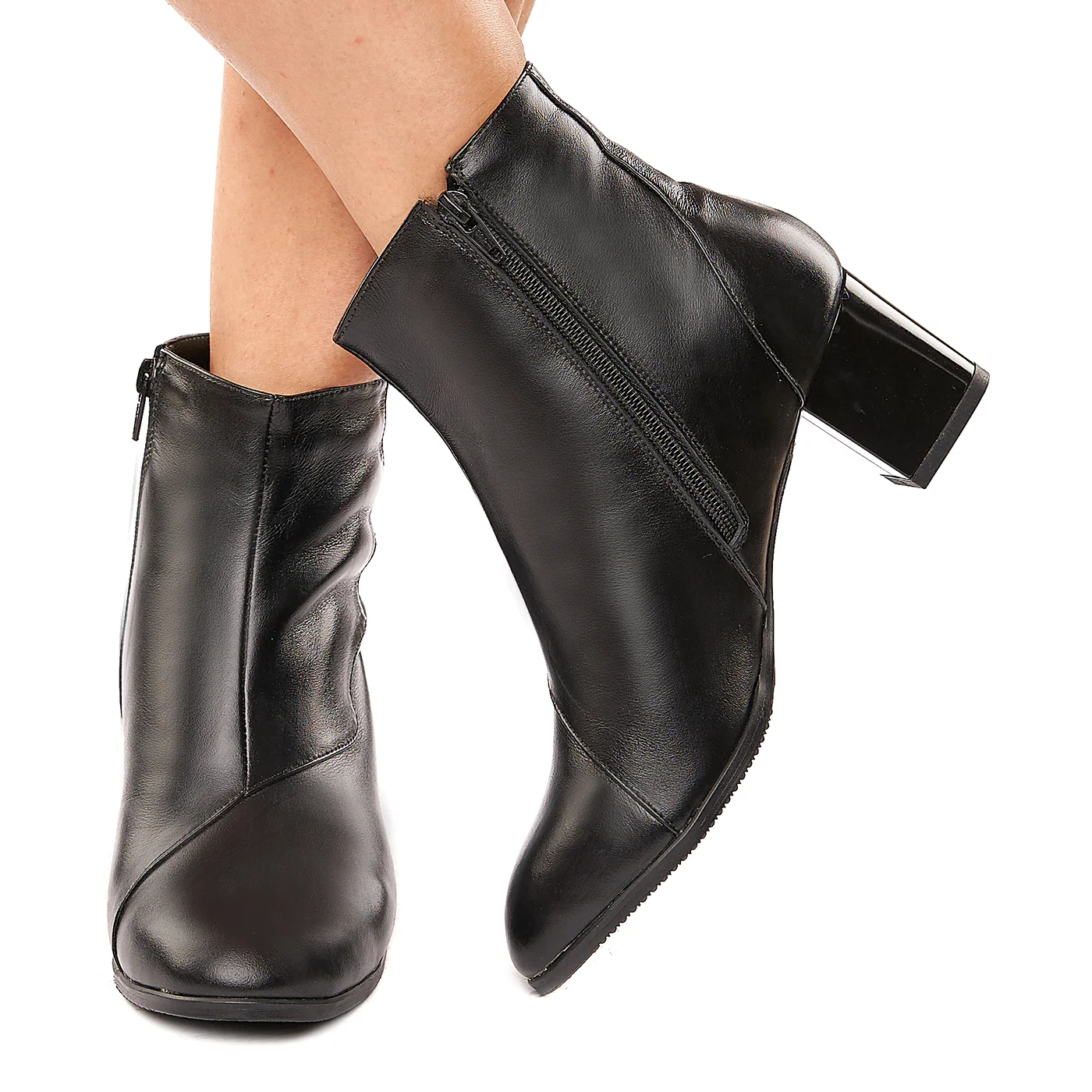 Botine dama negre din piele naturala 6141 - Image 3