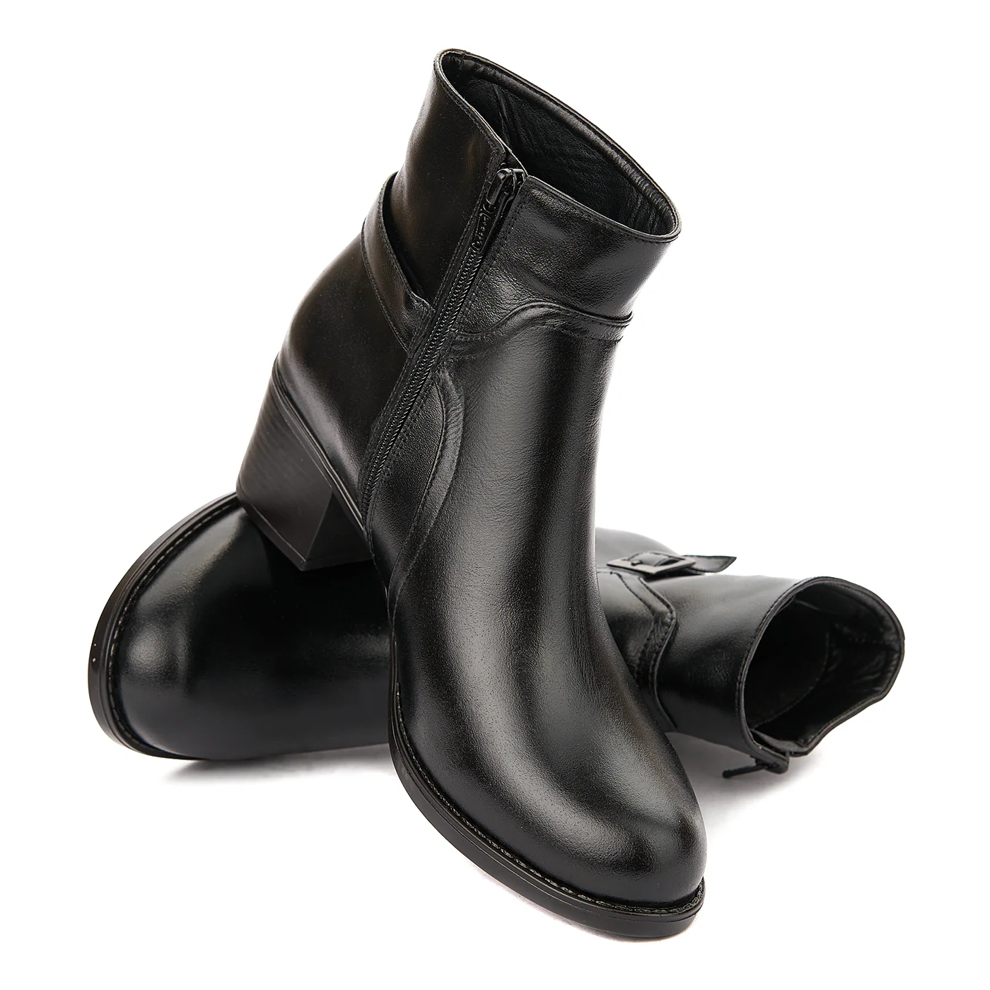 Botine dama negre din piele naturala 6248 - Image 4