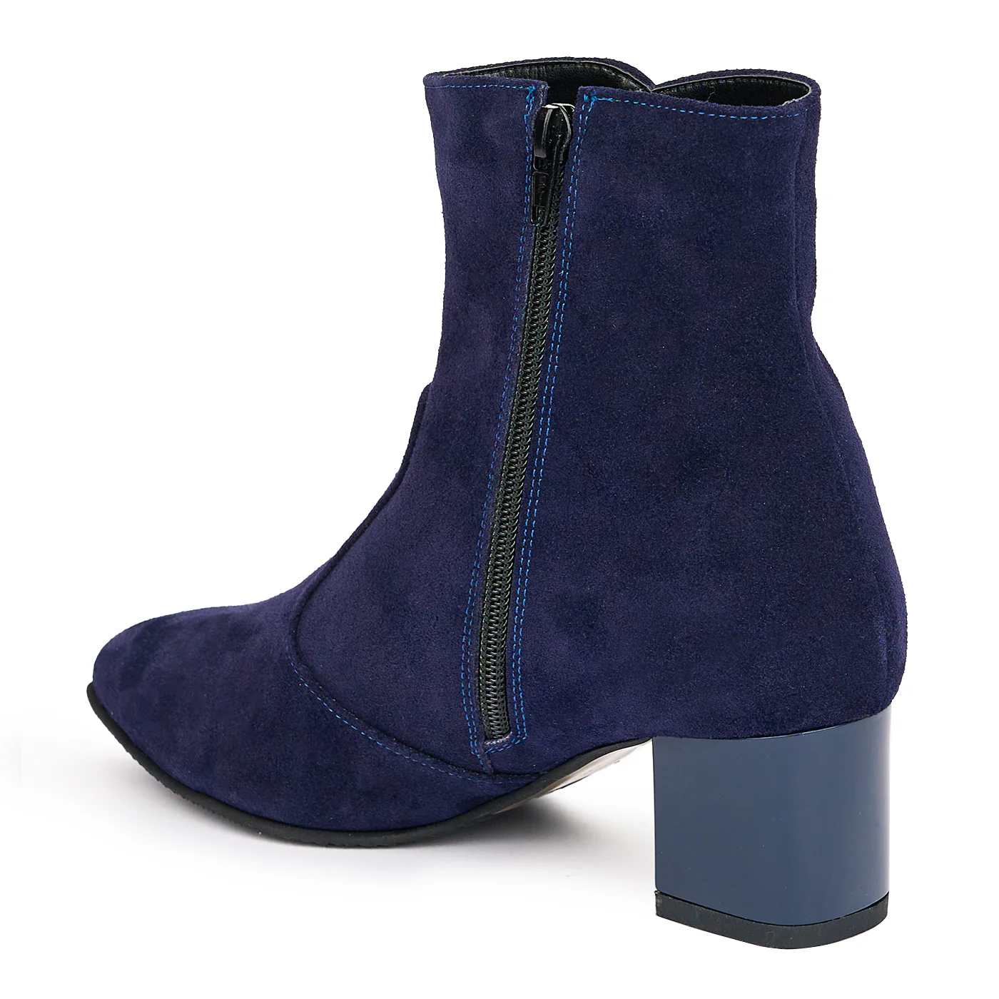 Botine Dama Piele cu Toc Bleumarin 6495 - Image 2
