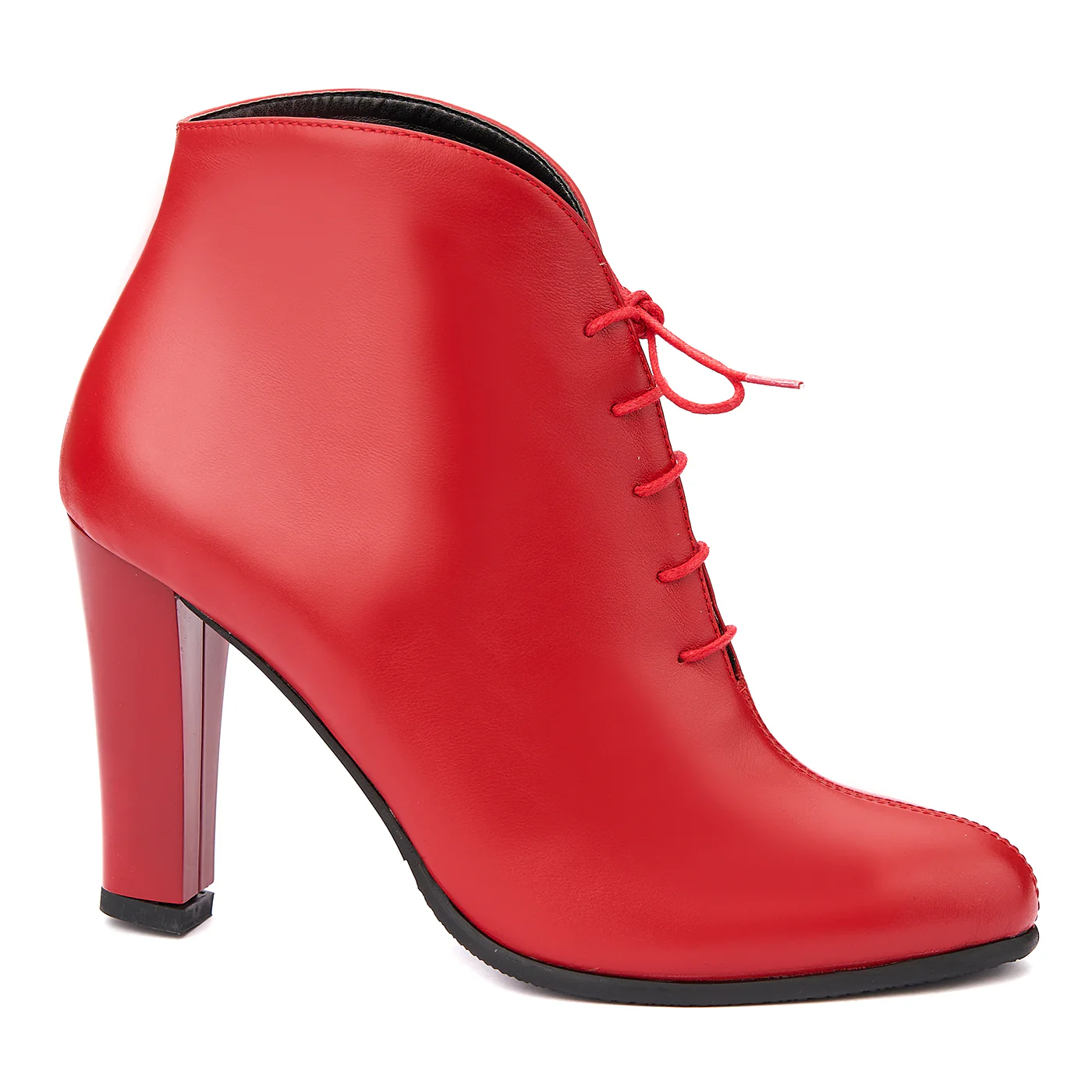 Botine dama rosii din piele naturala 6289