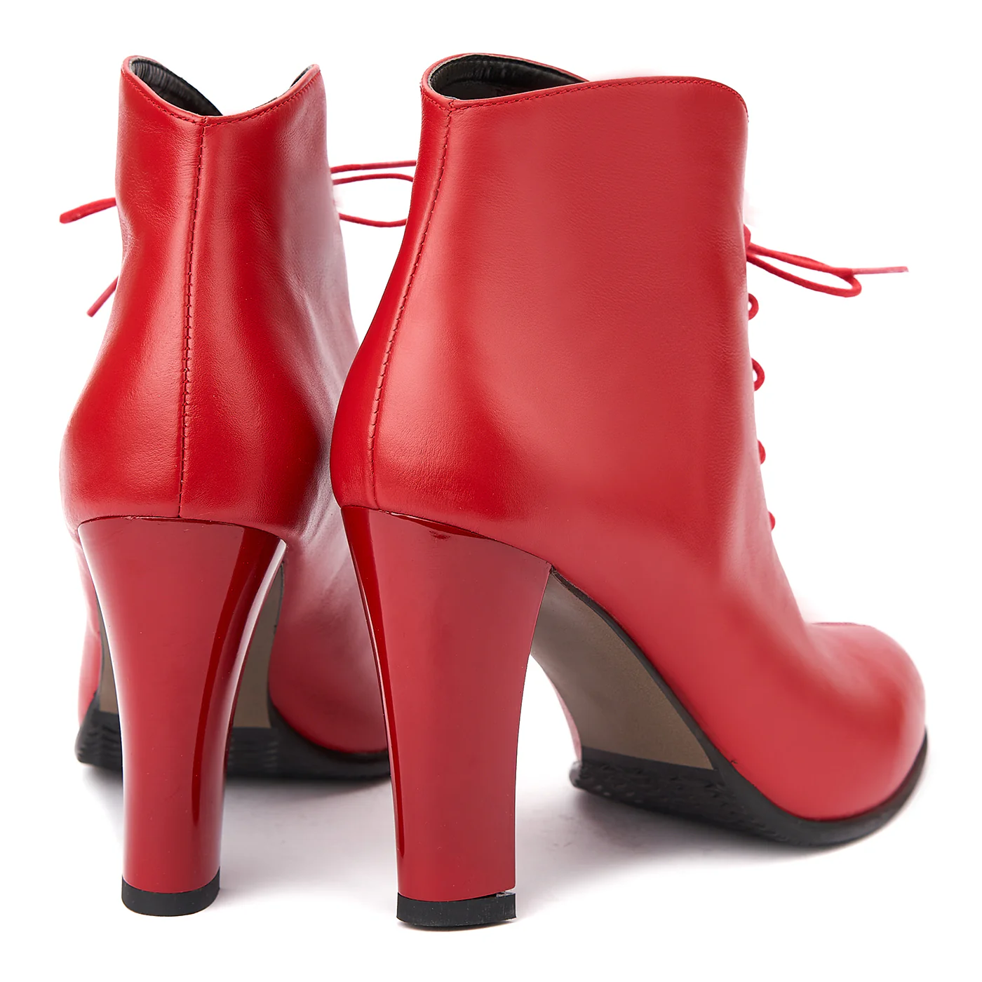 Botine dama rosii din piele naturala 6289 - Image 2