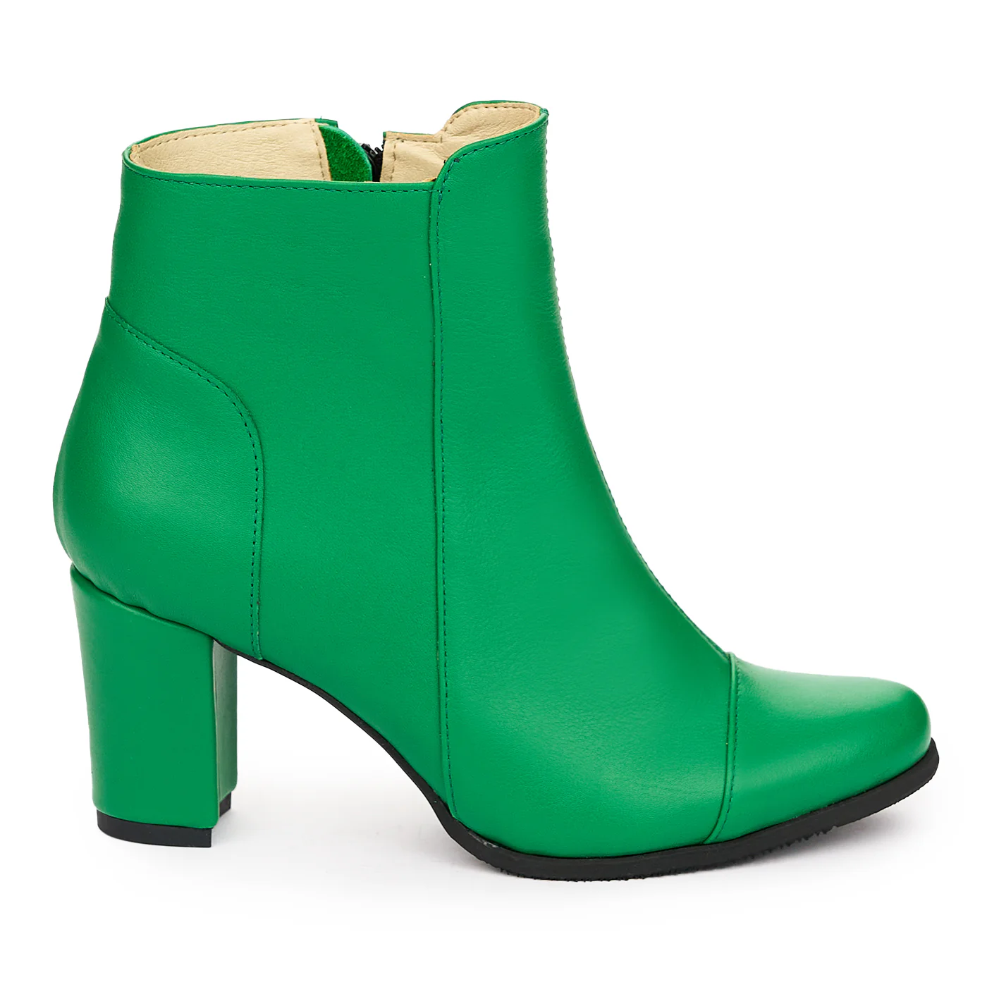 Botine Dama Verzi Toc 7 Cm din Piele Naturala 12311