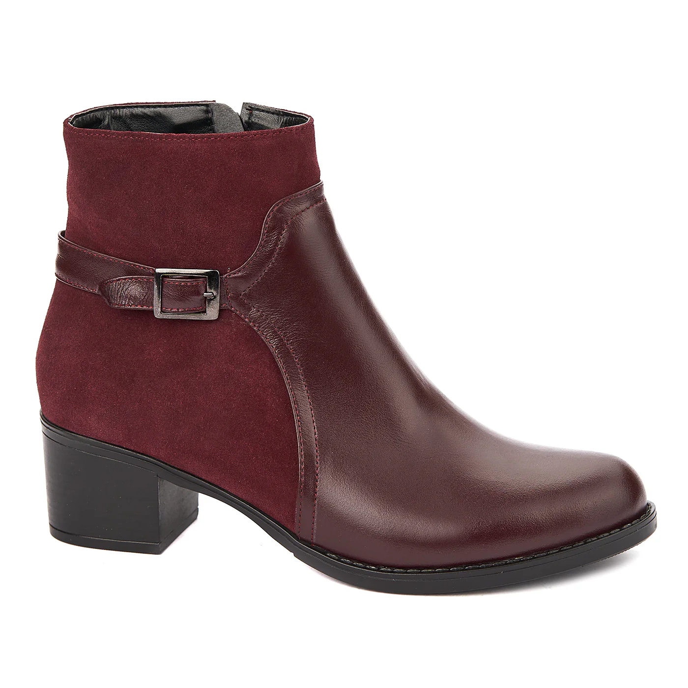 Botine dama visinii din piele naturala 6241