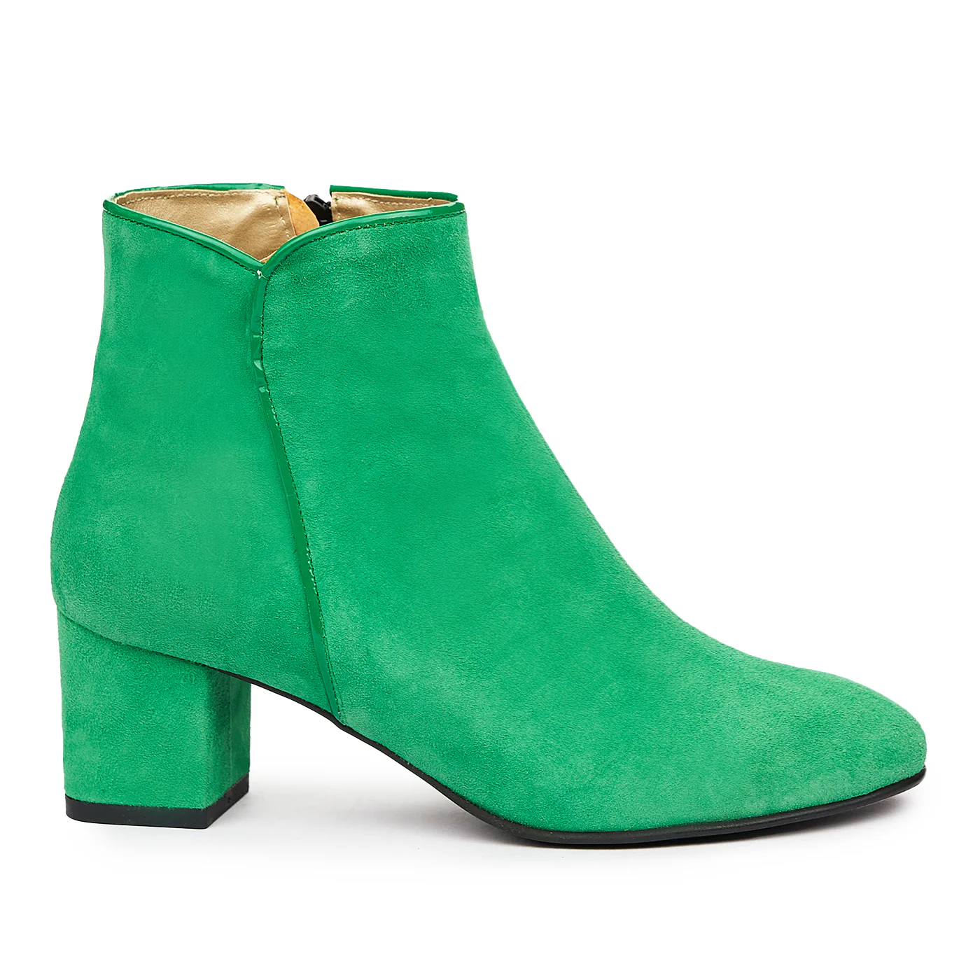 Botine Elegante cu Toc 5 Cm din Piele Naturala Verde 6838