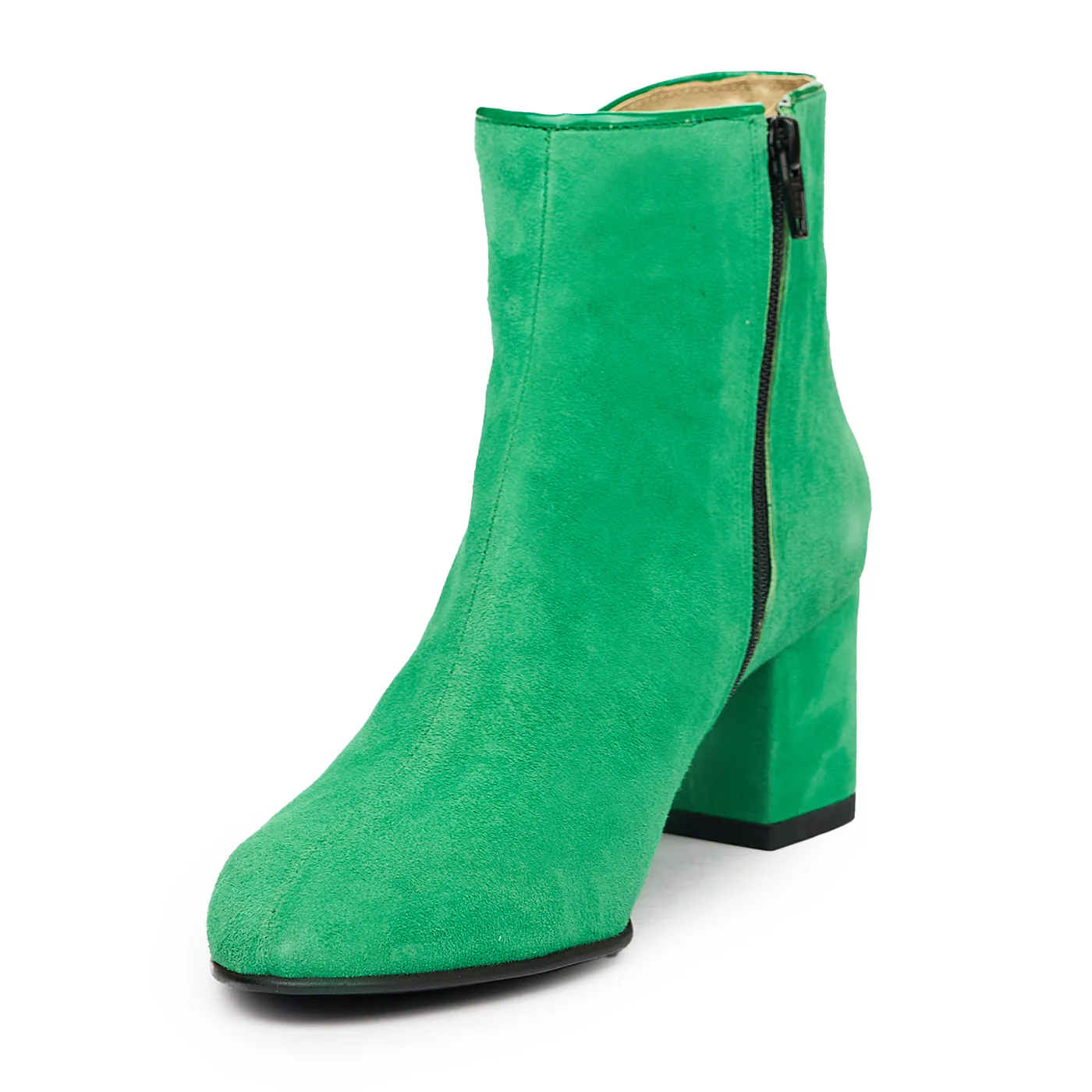 Botine Elegante cu Toc 5 Cm din Piele Naturala Verde 6838 - Image 4