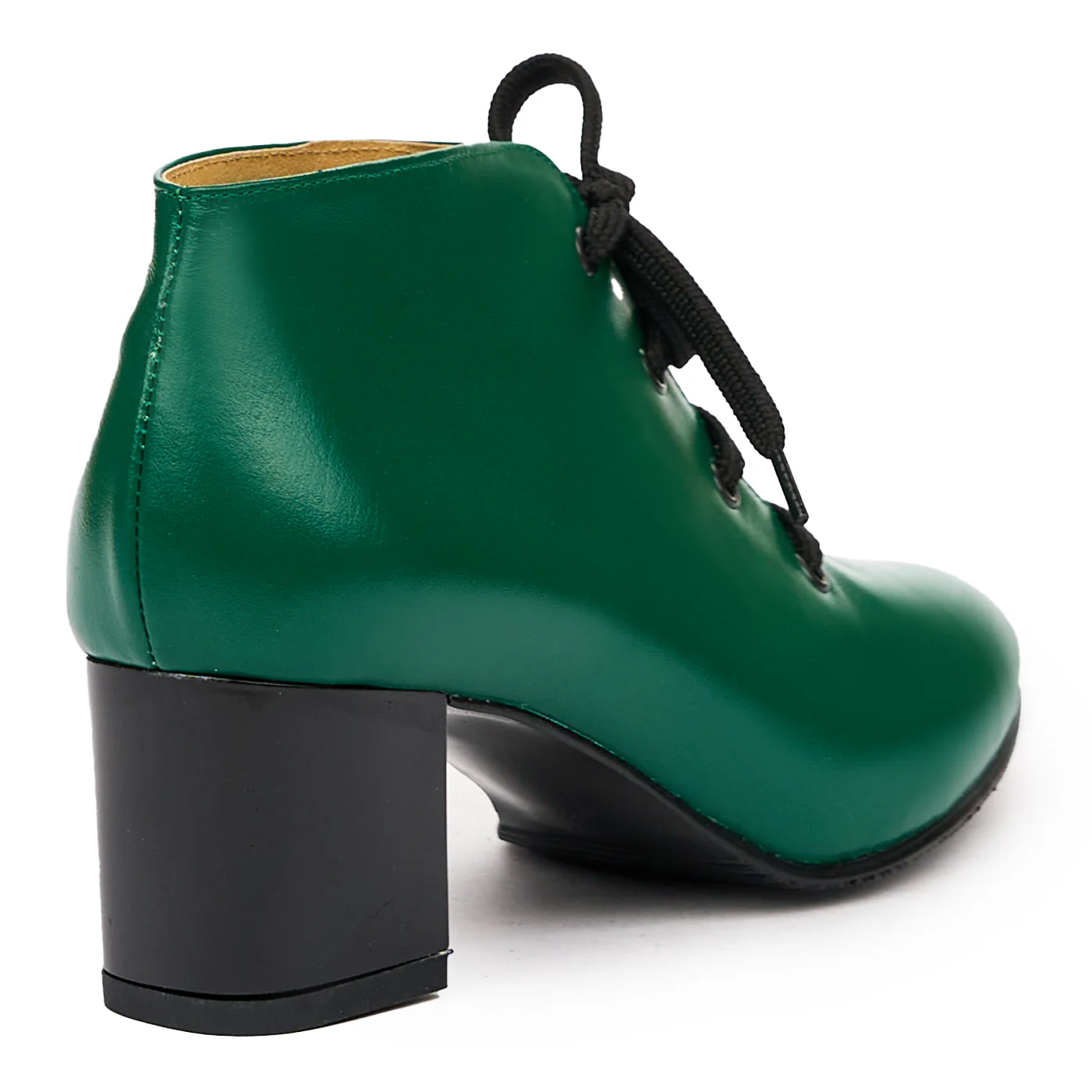 Botine Elegante cu Toc Gros 6 Cm din Piele Naturala Verde 6621 - Image 2