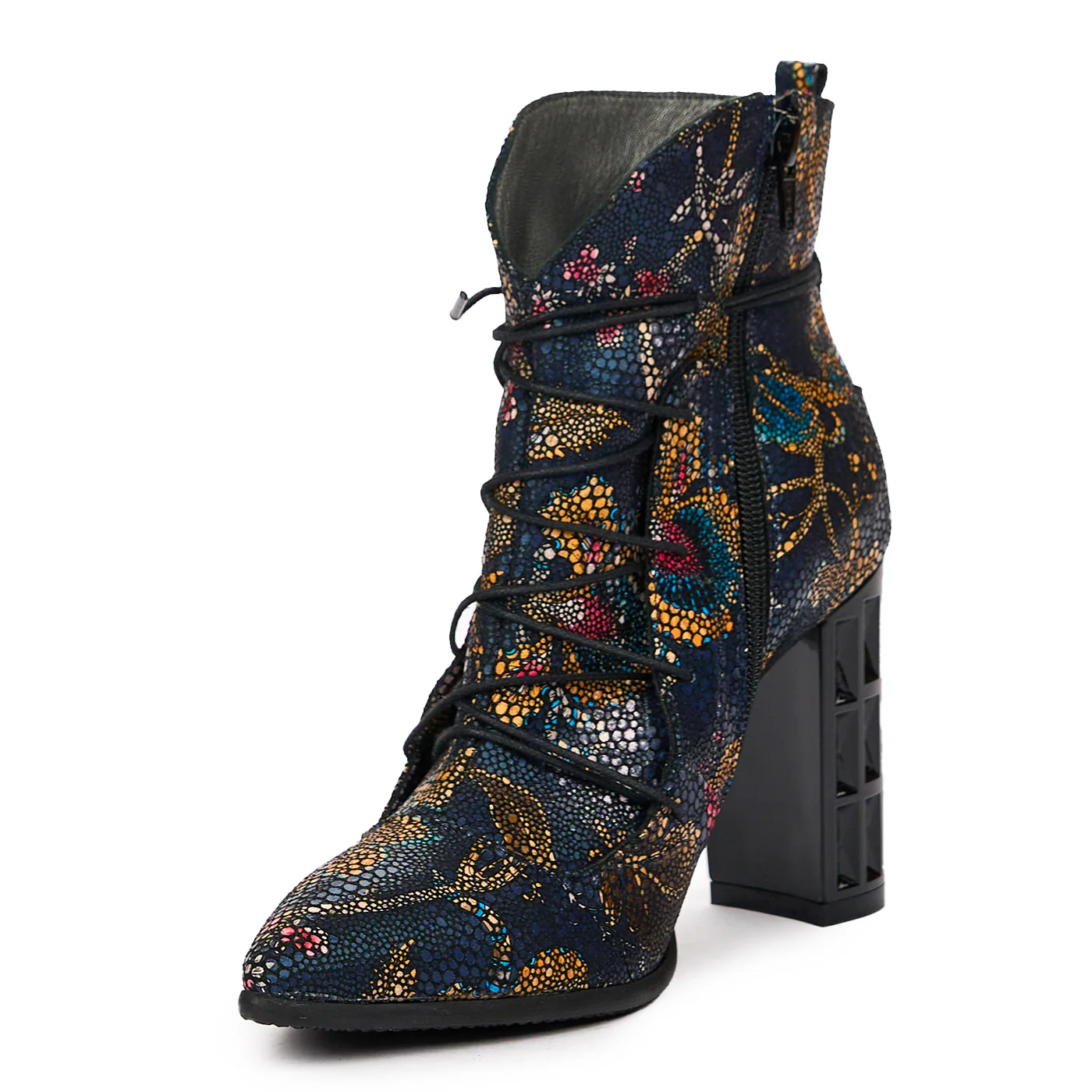 Botine elegante  din piele naturala multicolora 6589 - Image 4
