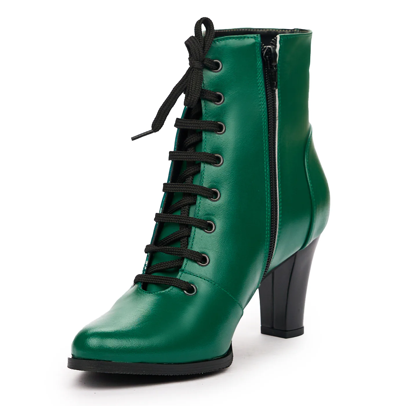 Botine elegante verzi din piele naturala 6618 - Image 4