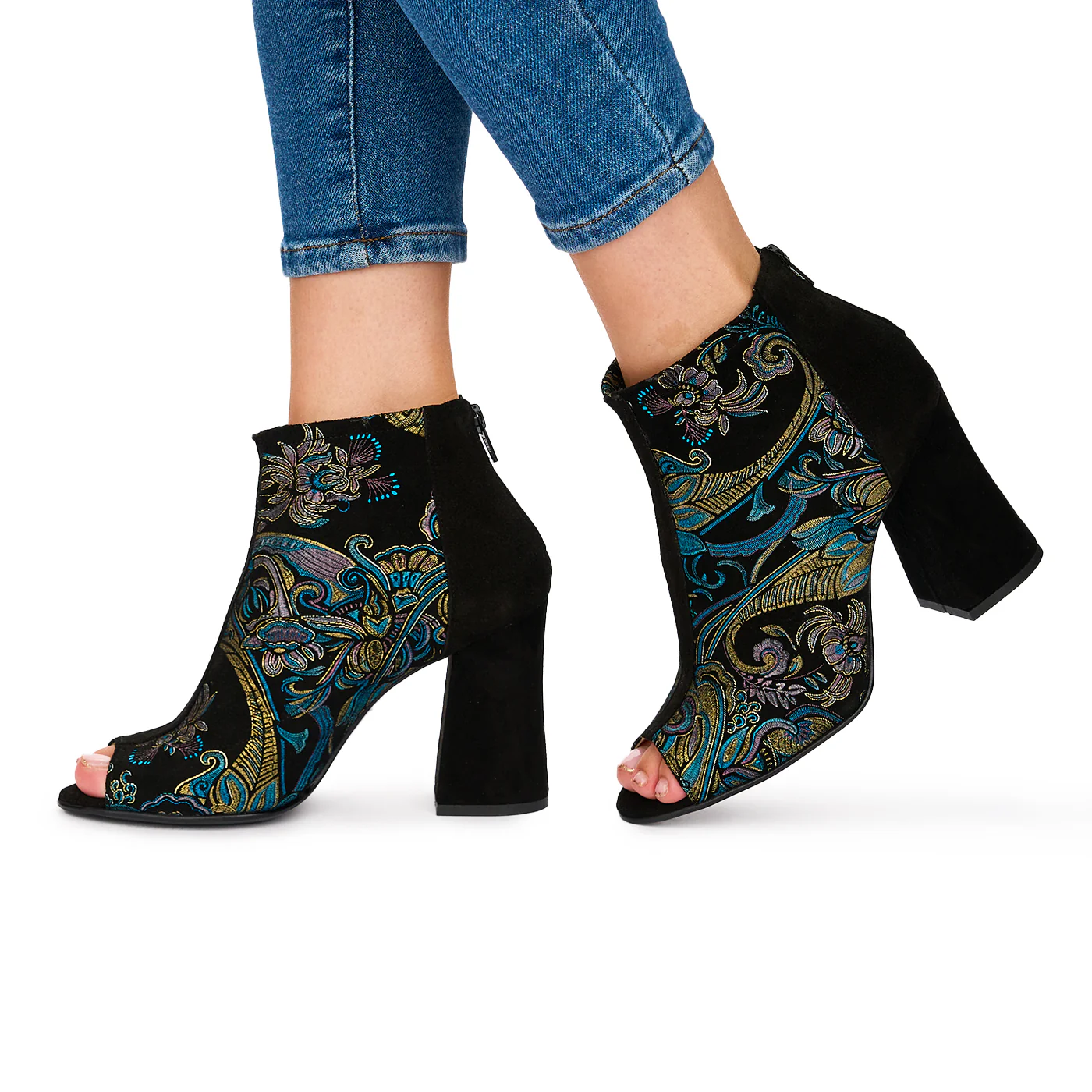 Botine Negre cu Toc 9.5 Cm din Piele Naturala 10624 - Image 3