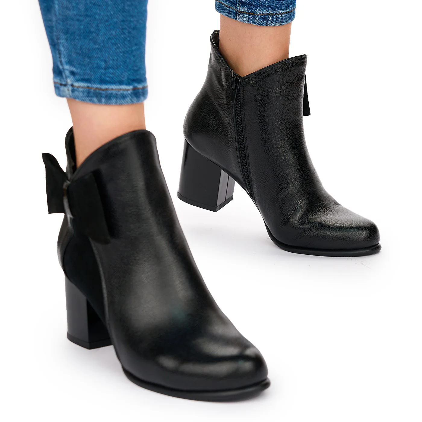 Botine negre dama din piele naturala 10609 - Image 2