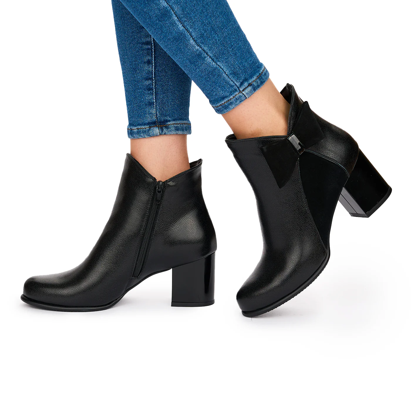 Botine negre dama din piele naturala 10609 - Image 3