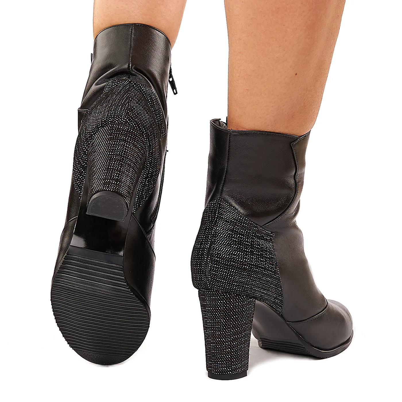 Botine negre din piele naturala 6032 - Image 4