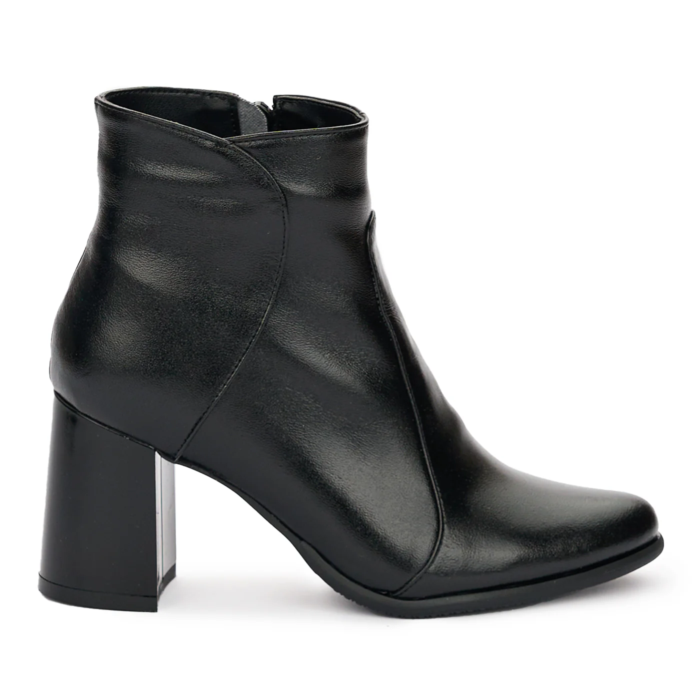 Botine Negre Toc 7 Cm Dama din Piele Naturala 12405