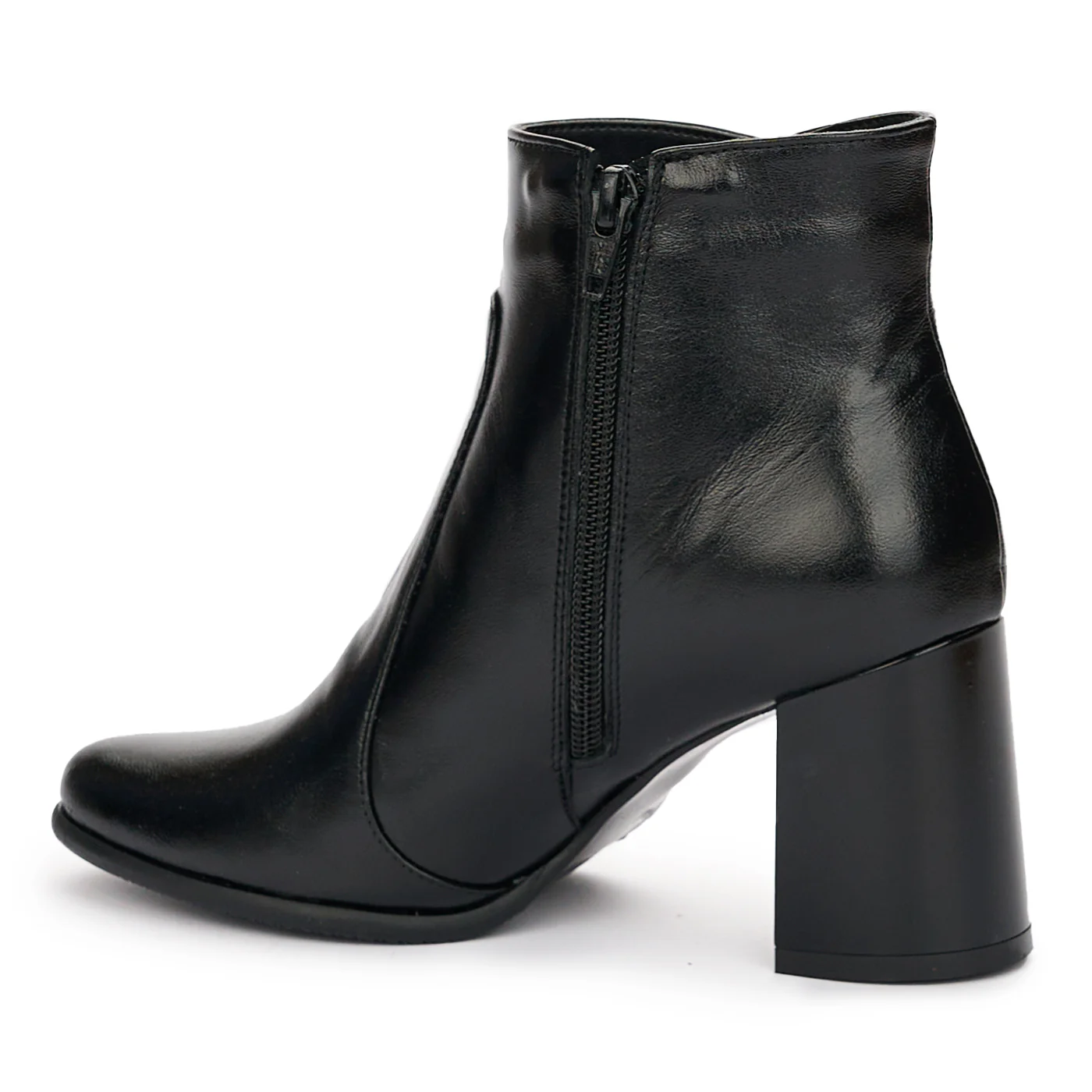 Botine Negre Toc 7 Cm Dama din Piele Naturala 12405 - Image 2