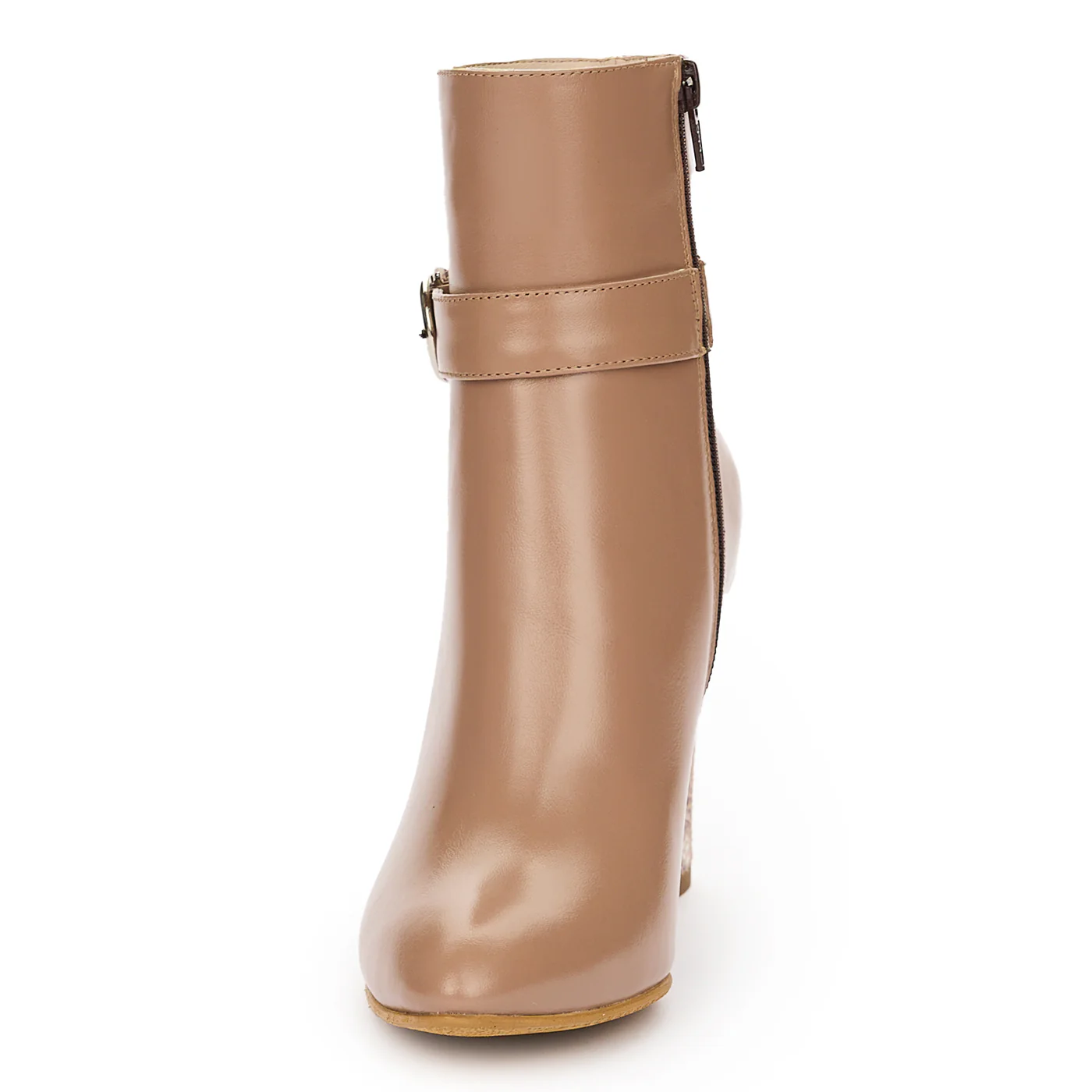 Botine Piele Bej Dama Toc 9 Cm 12372 - Image 3