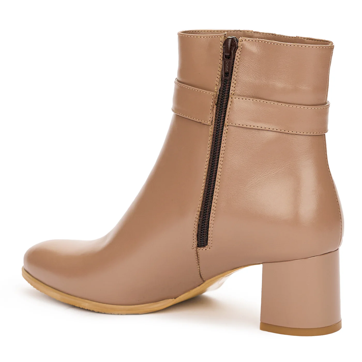 Botine Piele Naturala Bej Toc 5.5 Cm 12443 - Image 2