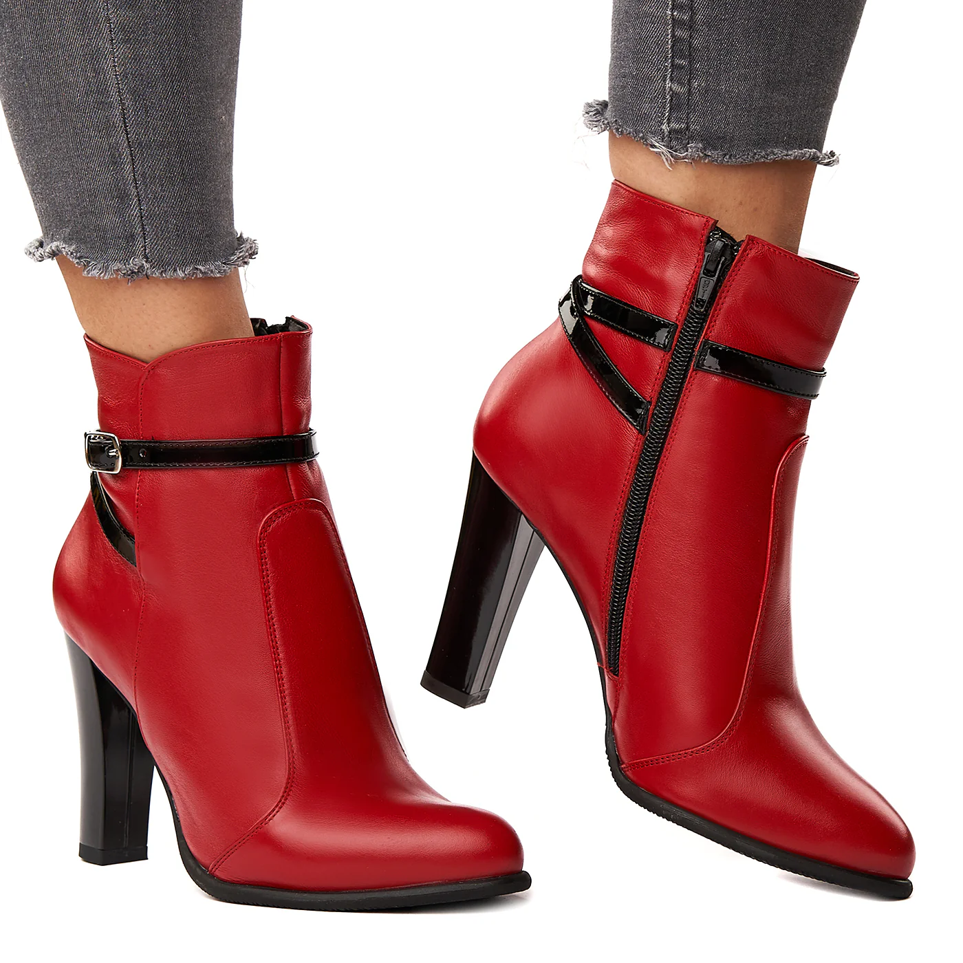 Botine Rosi din piele naturala 6173 - Image 2