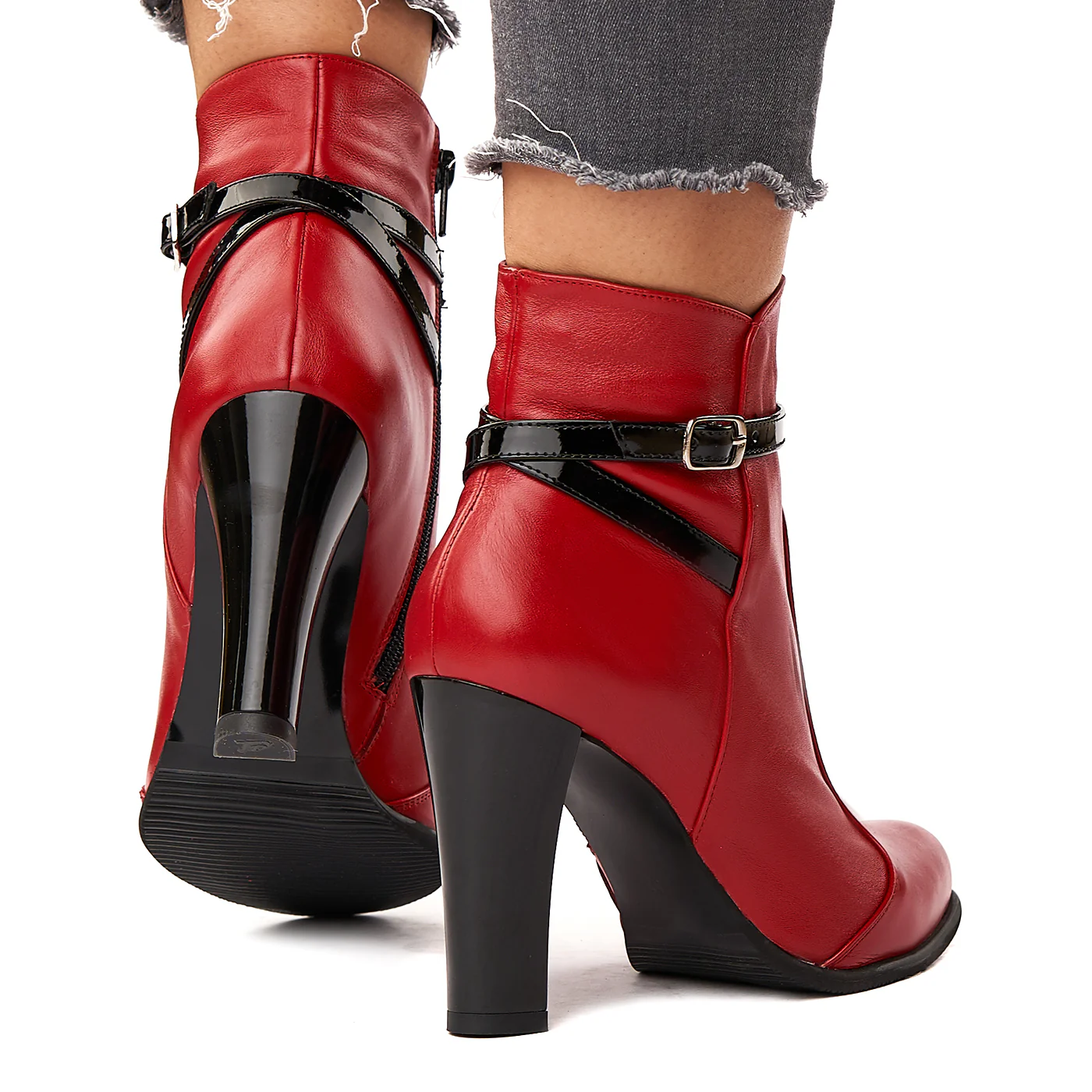 Botine Rosi din piele naturala 6173 - Image 4