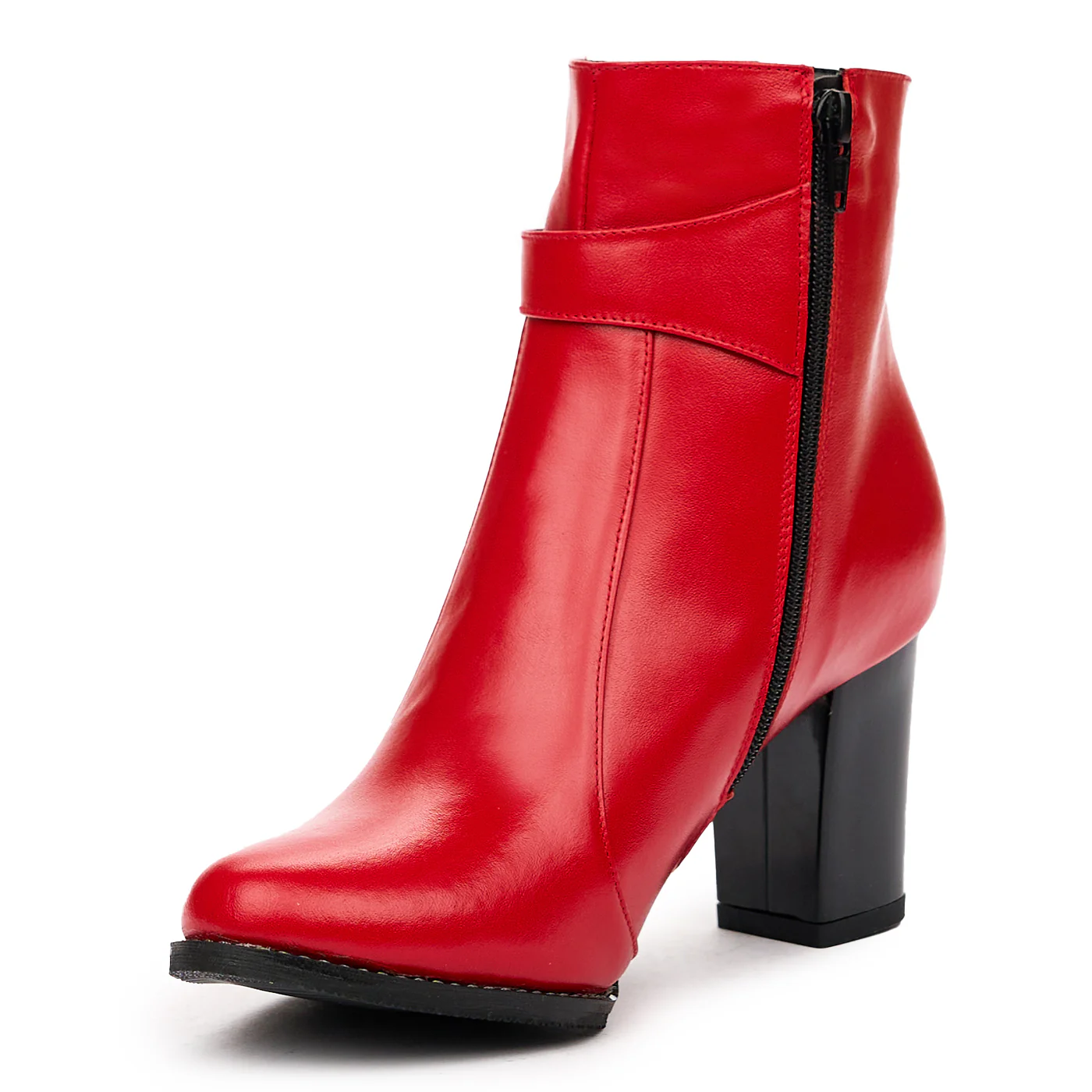 Botine rosii dama din piele naturala 6647 - Image 4