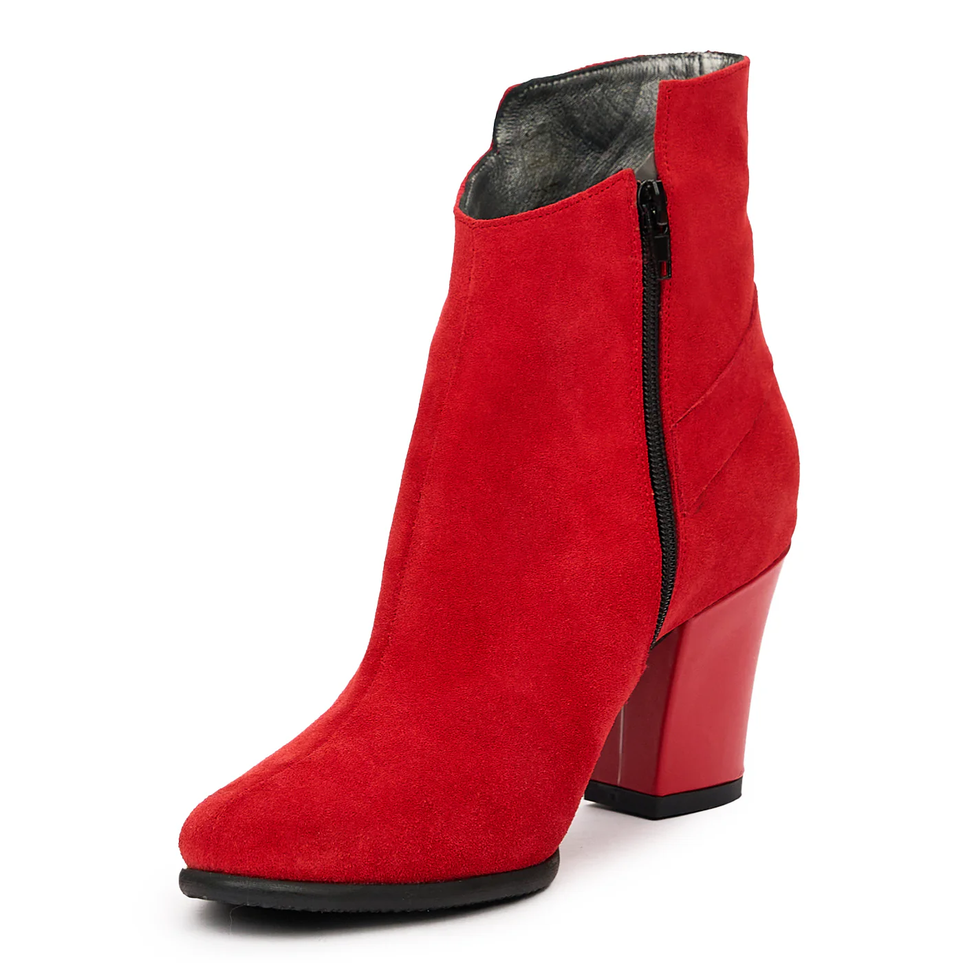 Botine rosii dama din piele naturala 6656 - Image 4